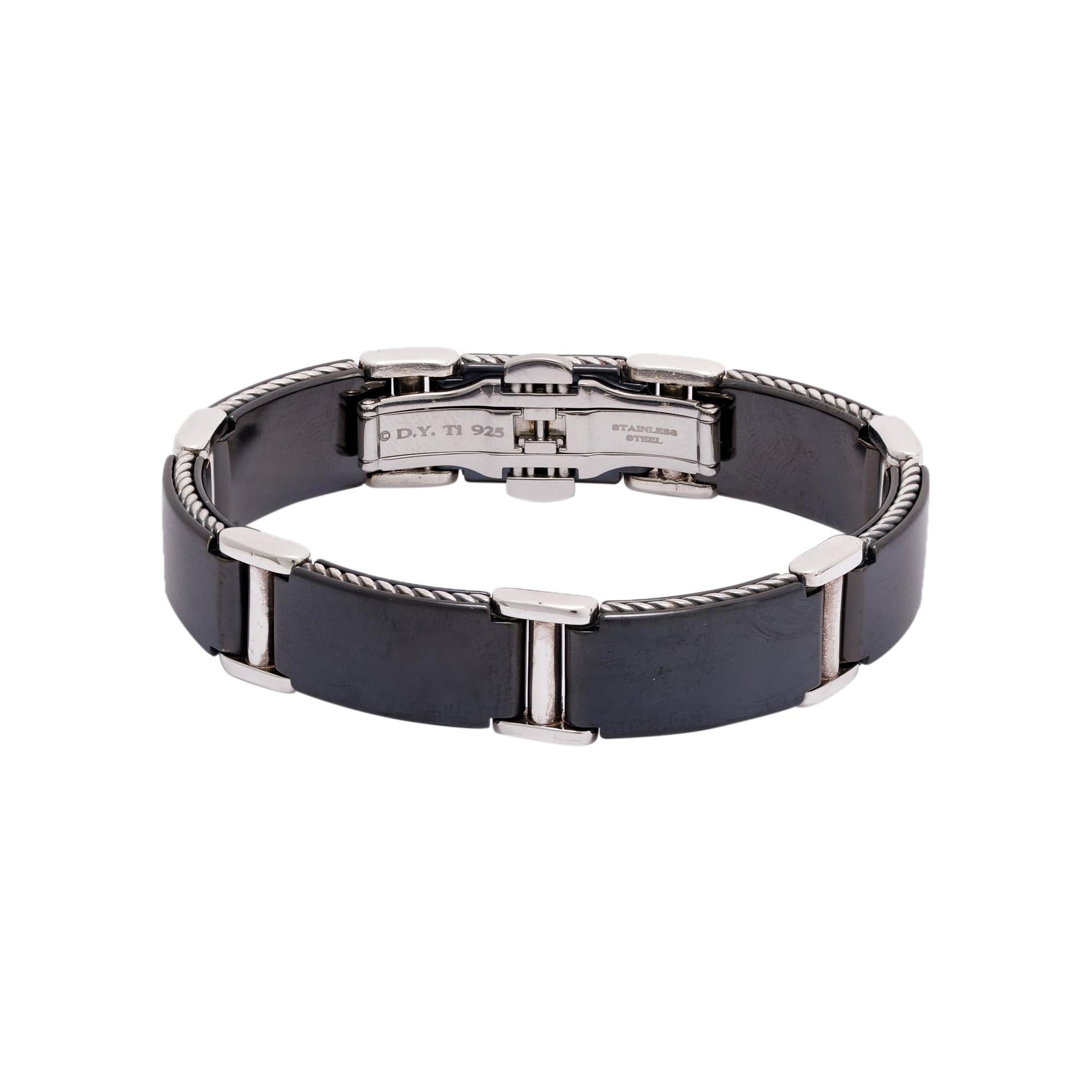 David Yurman Titanium Tile Station Bracelet w/ Box