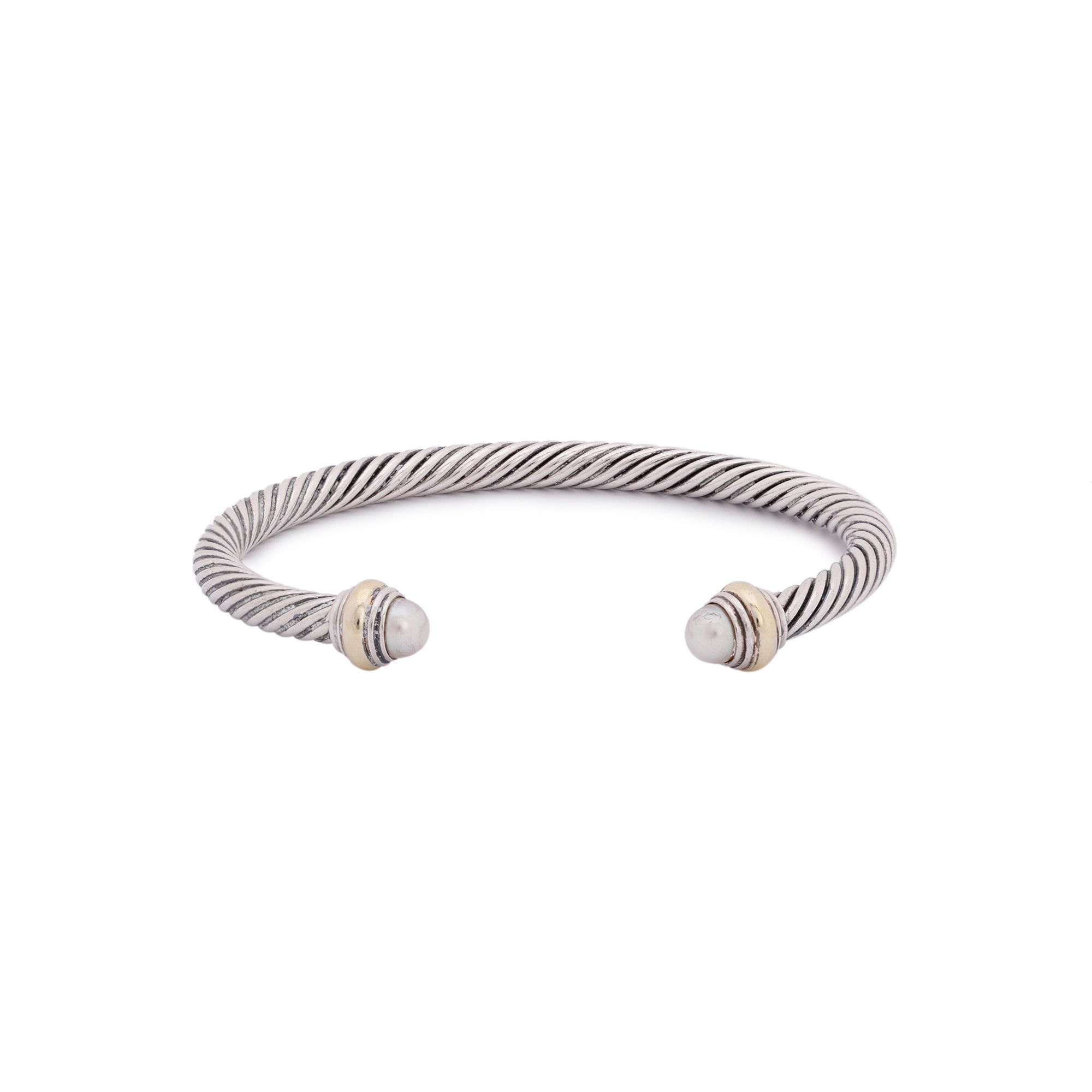 David Yurman Two-Tone 5 MM Cable Classics Bracelet with Pearls