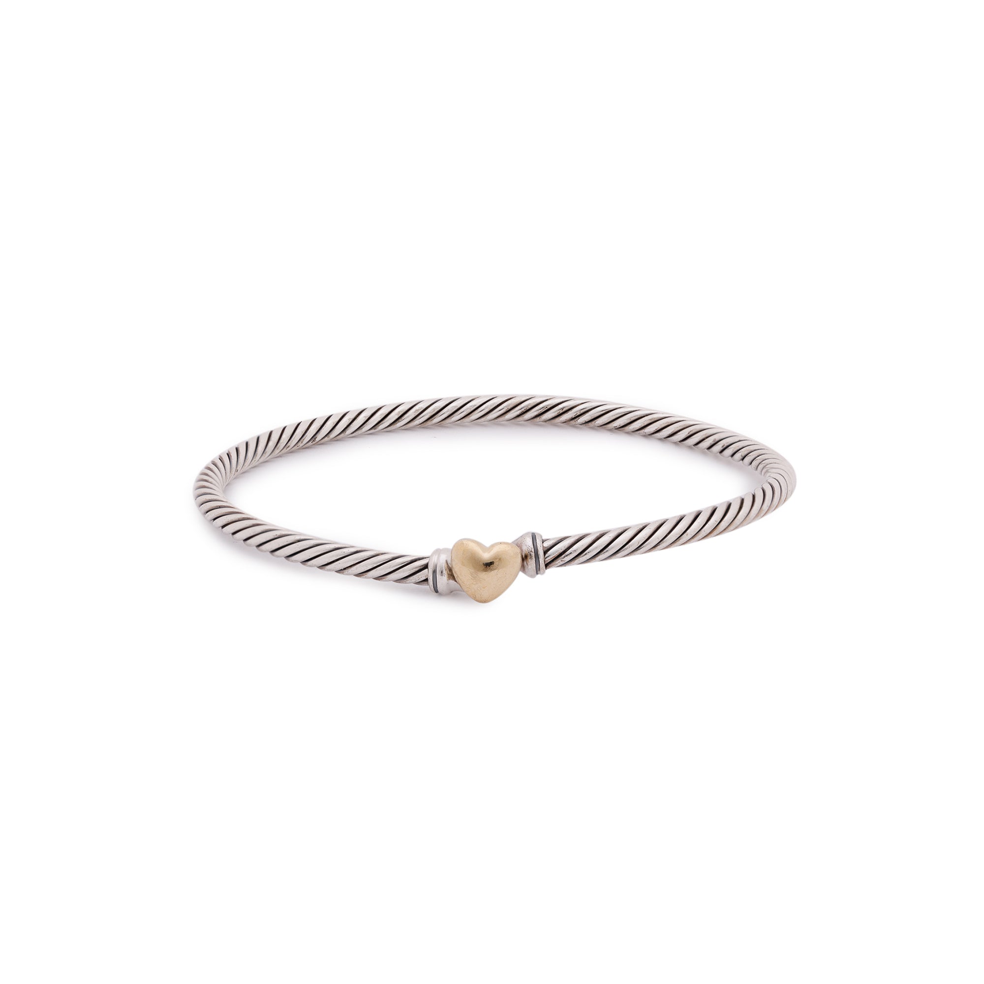 David Yurman Two-Tone Cable Collectibles Heart Bracelet, 3MM