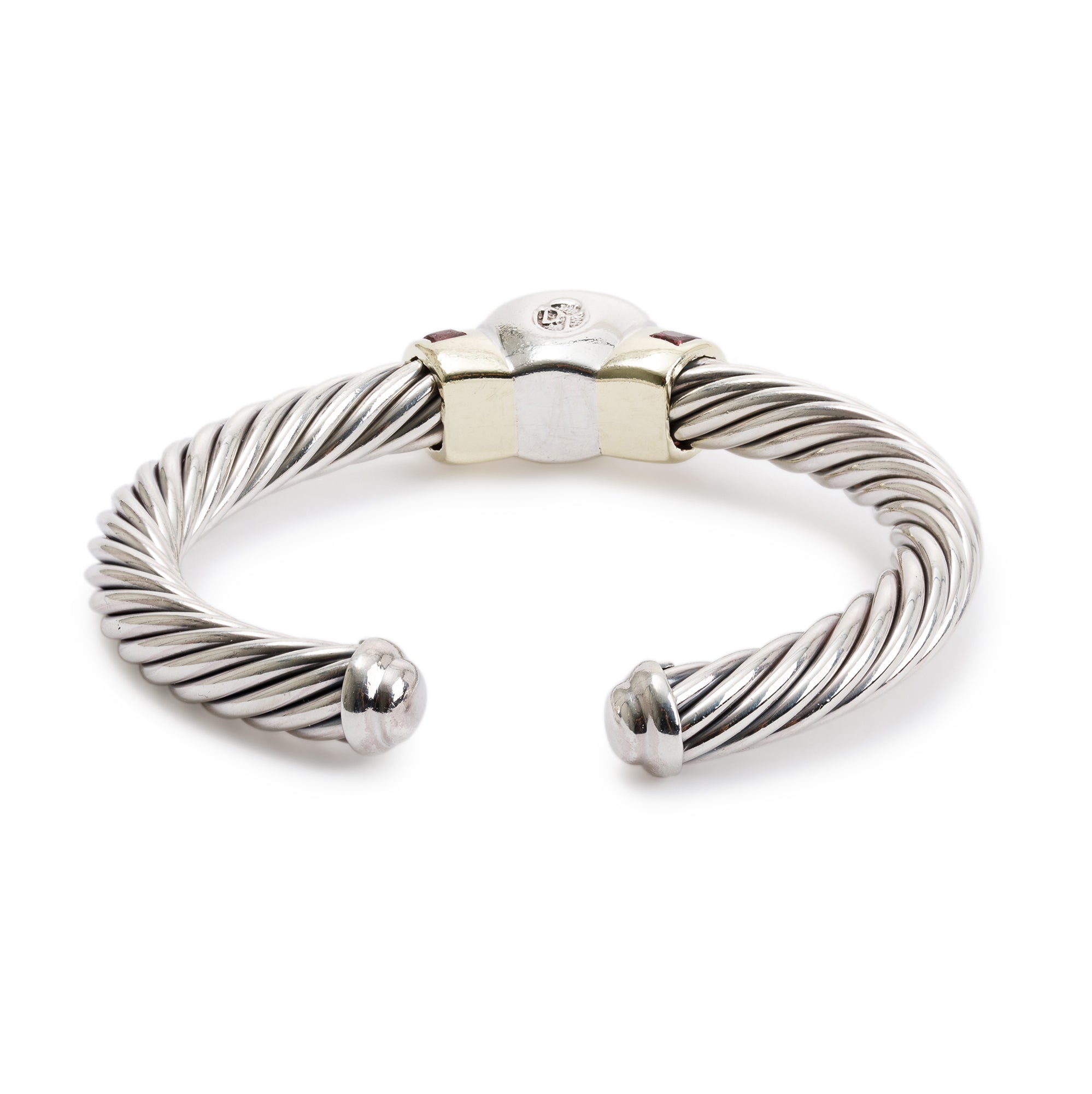 David Yurman Two-Tone Citrine & Garnet Cable Cuff