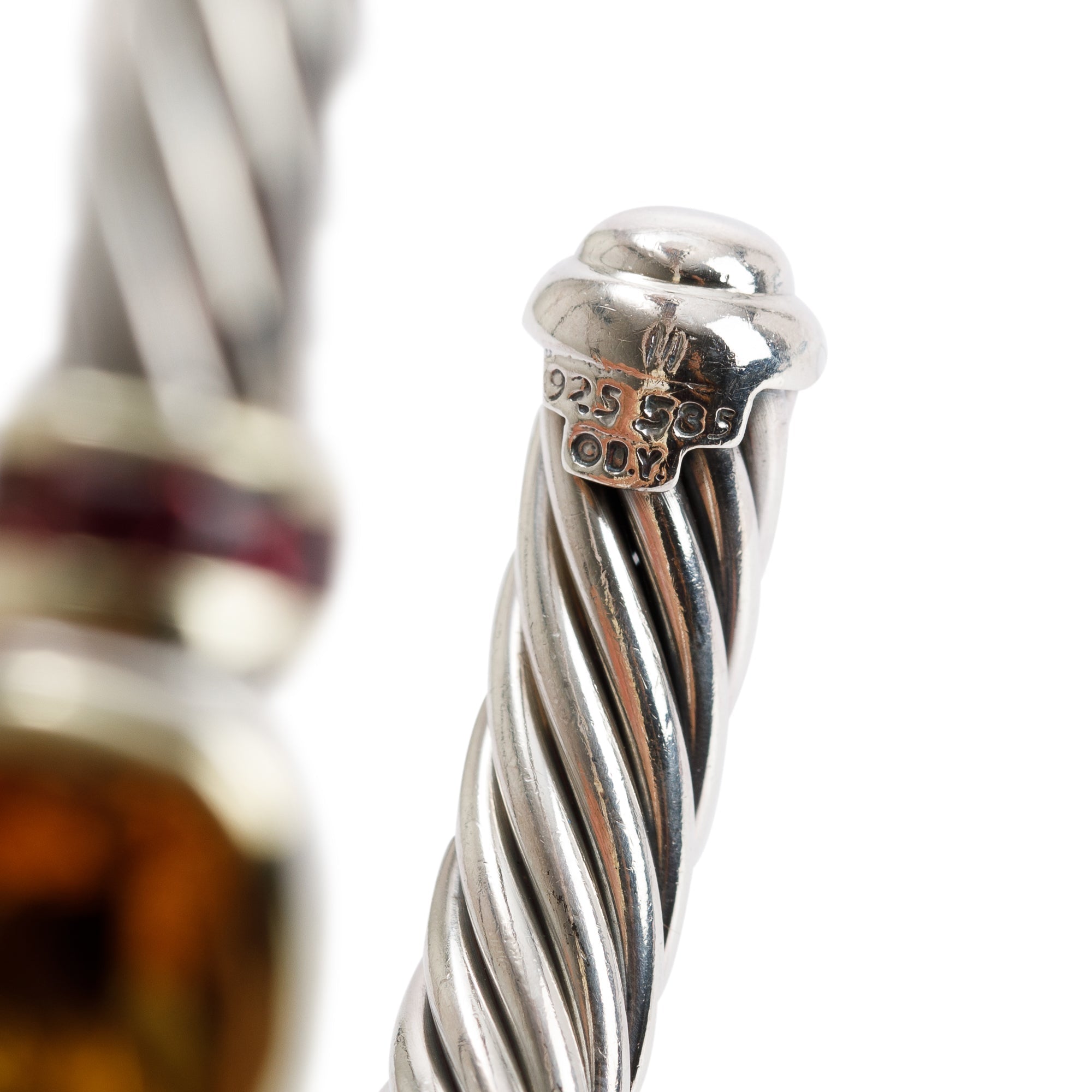 David Yurman Two-Tone Citrine & Garnet Cable Cuff