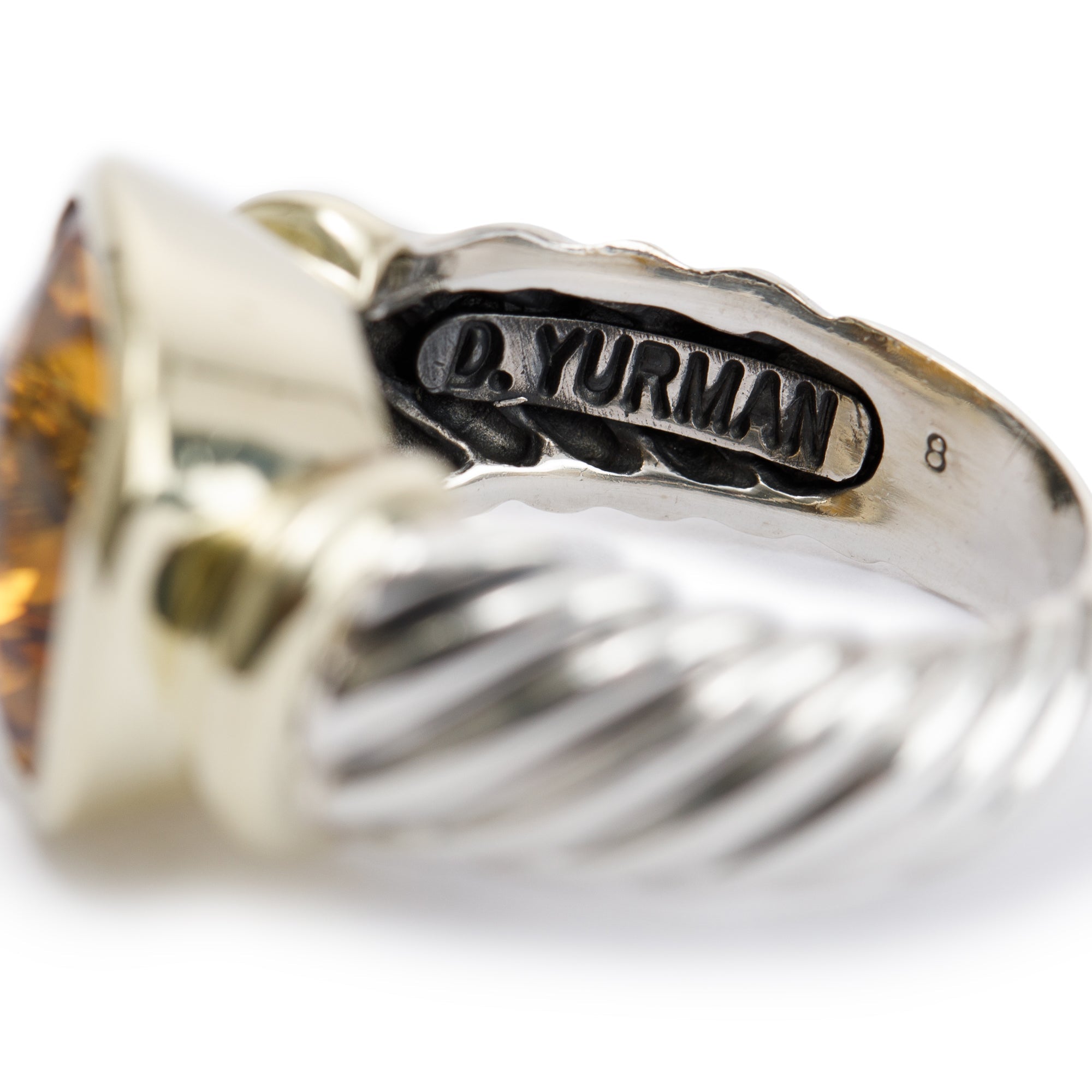 David Yurman Two-Tone Citrine Noblesse Cocktail Ring