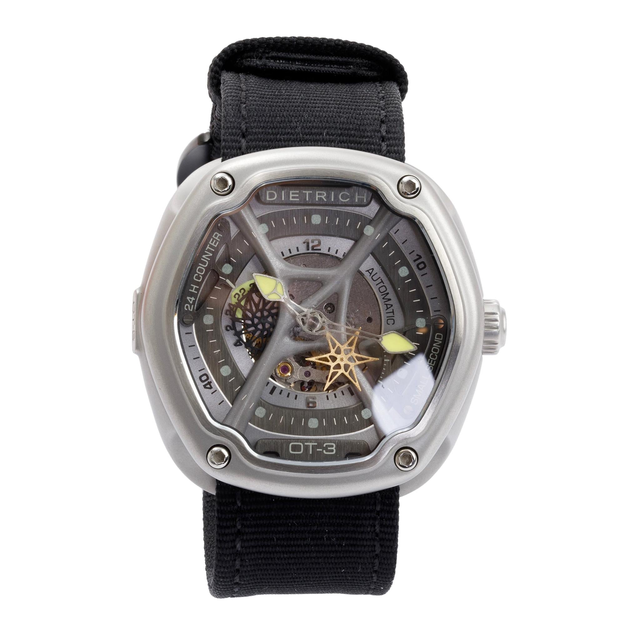 Dietrich Stainless Steel OT-3 46 MM Automatic Watch w/ Box, Papers & Extra Strap