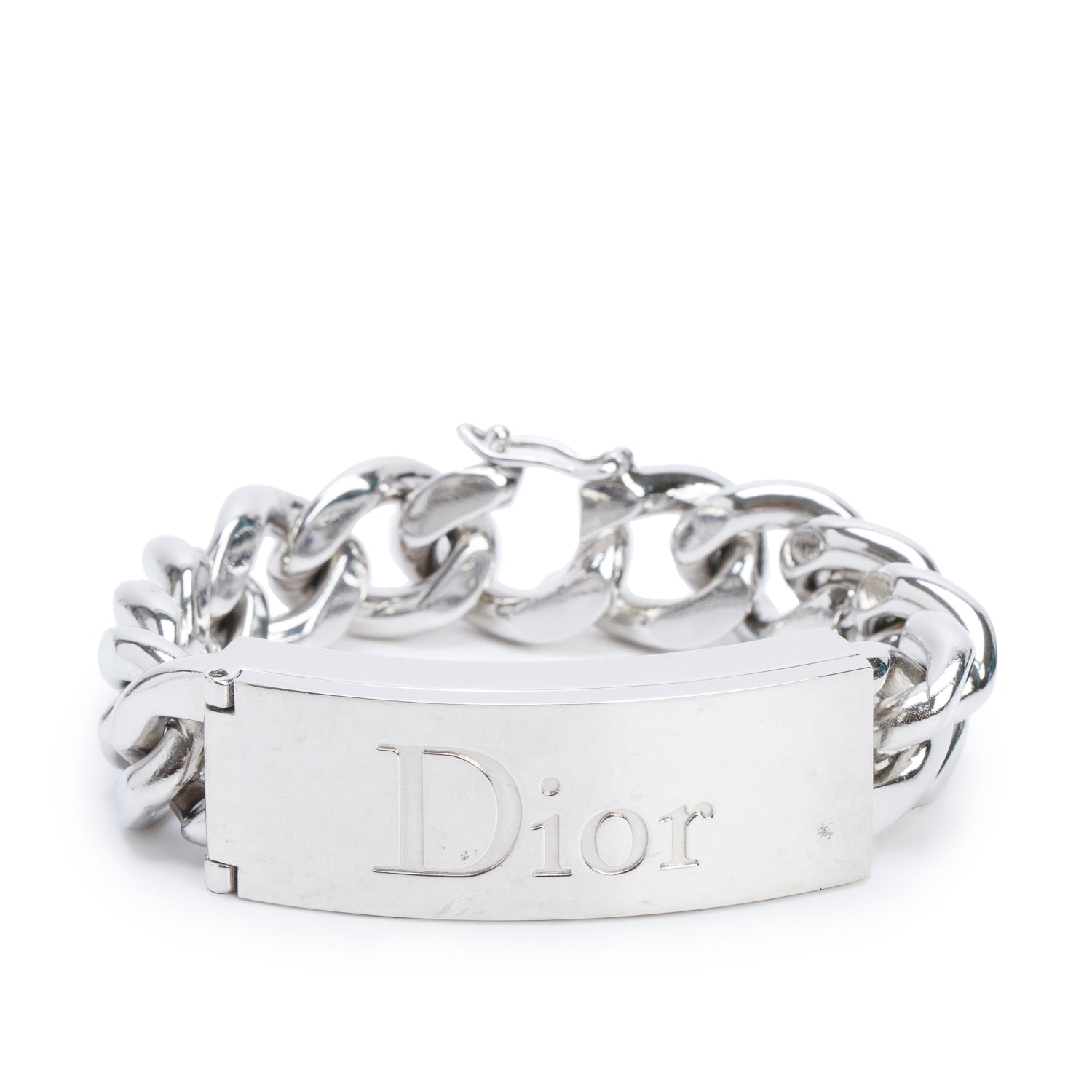 Christian Dior Silver Metal Gorumette Chain Lip Gloss Duo Bracelet