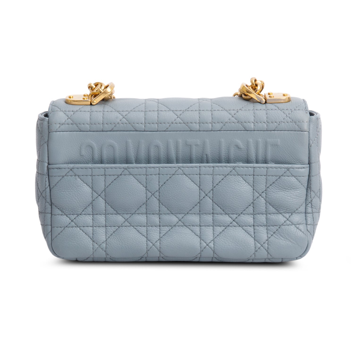 Christian Dior 2021 Grey Supple Cannage Calfskin Leather Small Dior Caro Bag