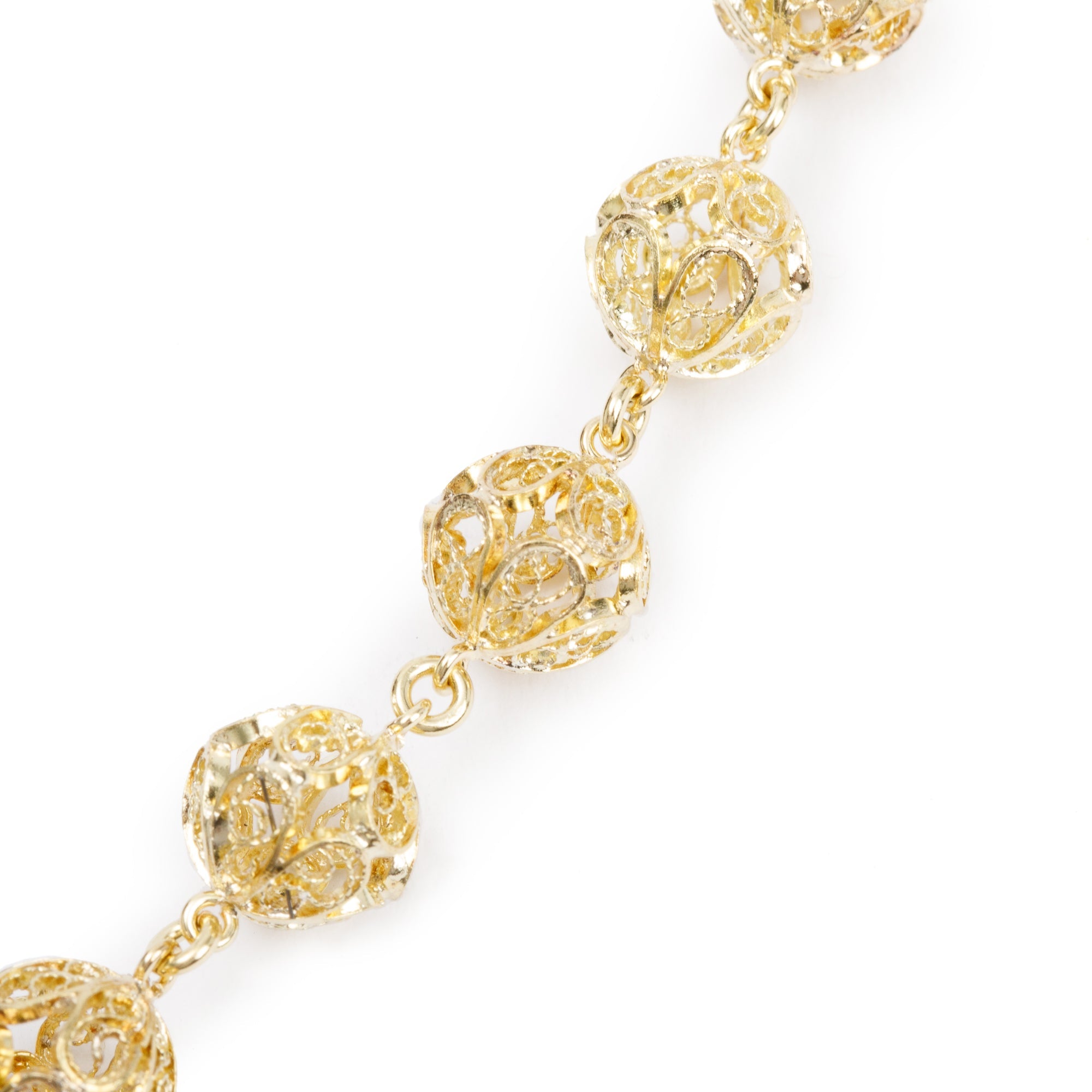 Dolce & Gabbana 18k Yellow Gold Filigree Multicolor Stone Pizzo Necklace w/ Box