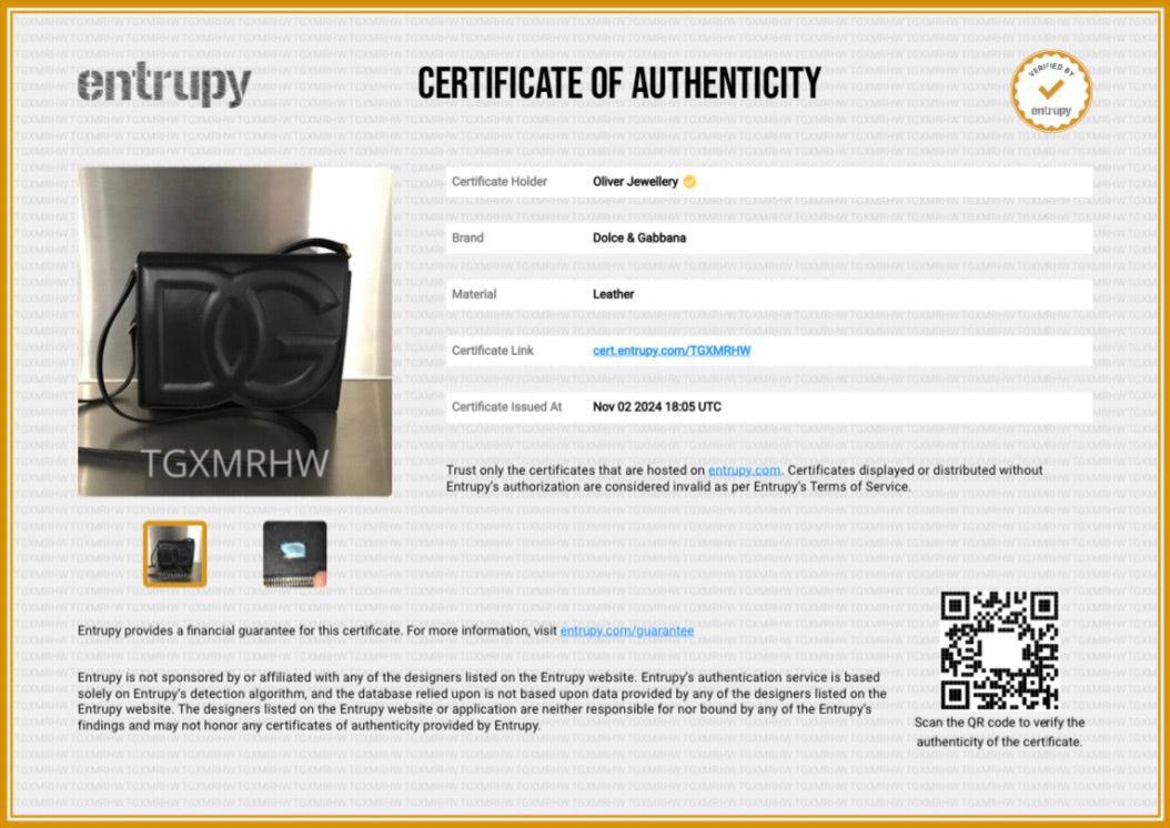 Dolce & Gabbana Black Calfskin Leather DG Logo Crossbody Bag