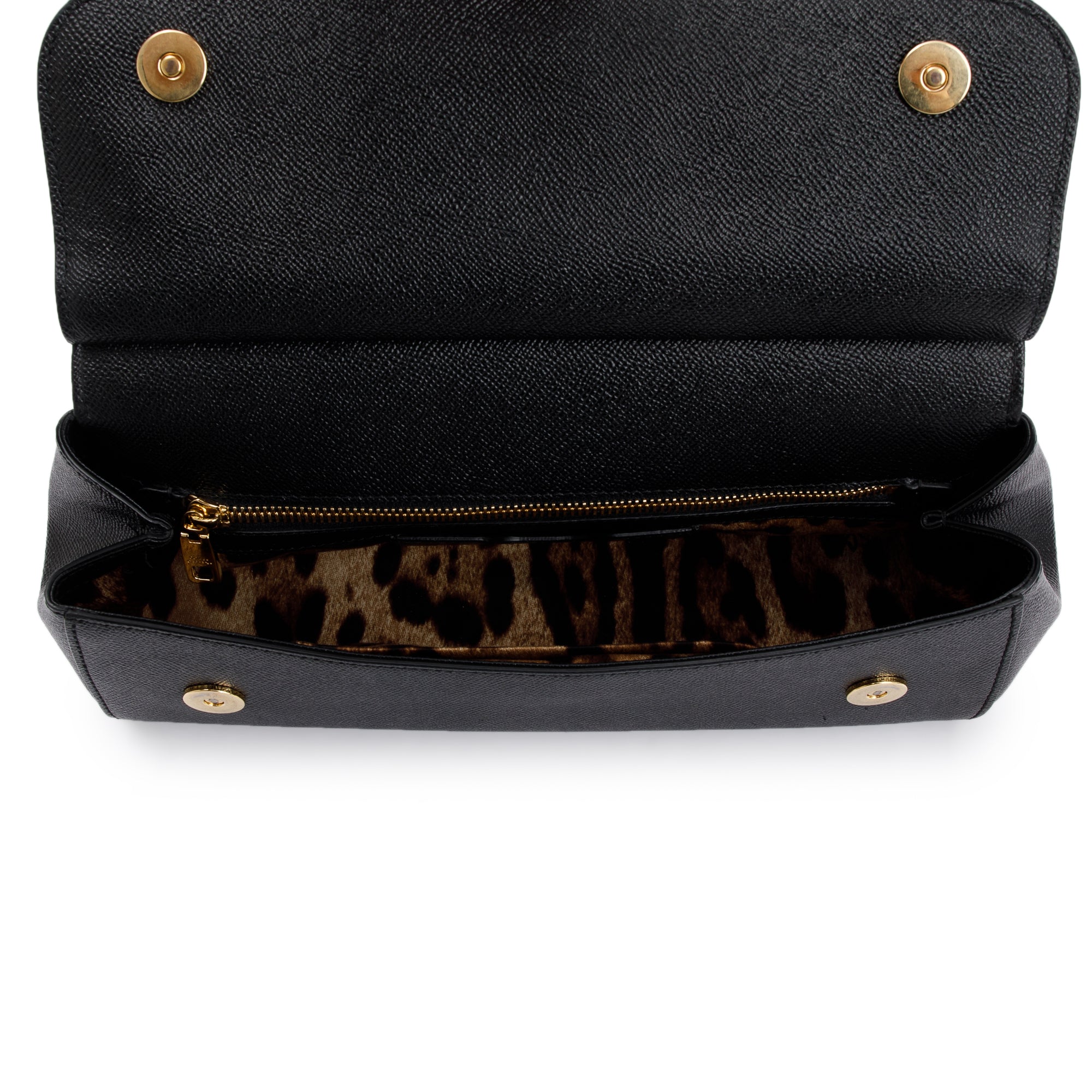 Dolce & Gabbana Black Calfskin Leather East West Miss Sicily Bag w/ Strap