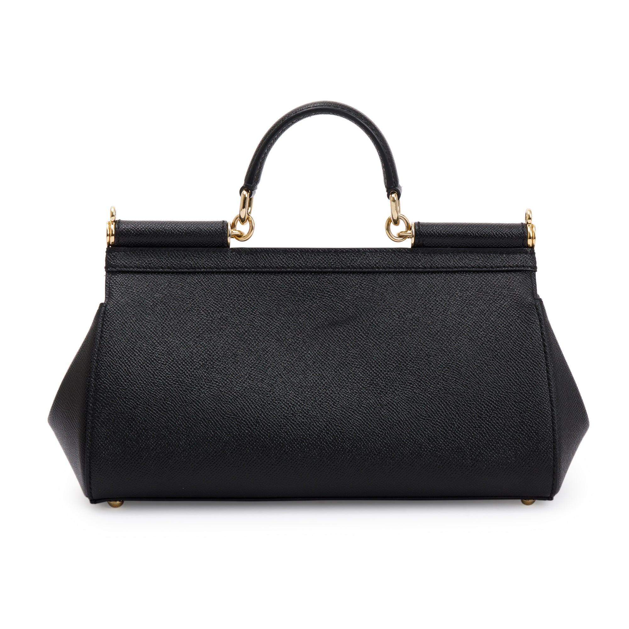 Dolce & Gabbana Black Calfskin Leather East West Miss Sicily Bag w/ Strap