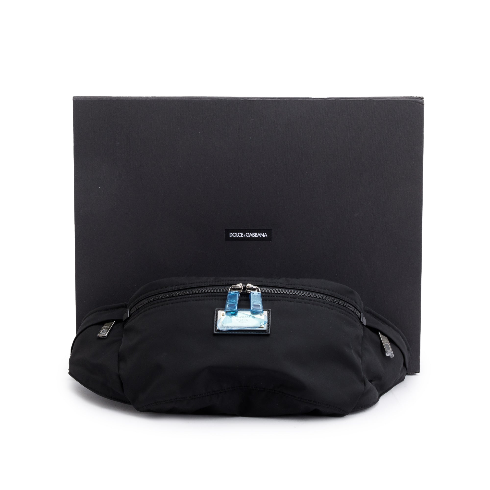 Dolce & Gabbana Black Nylon Logo Belt Bag w/ Box & Authenticity Card