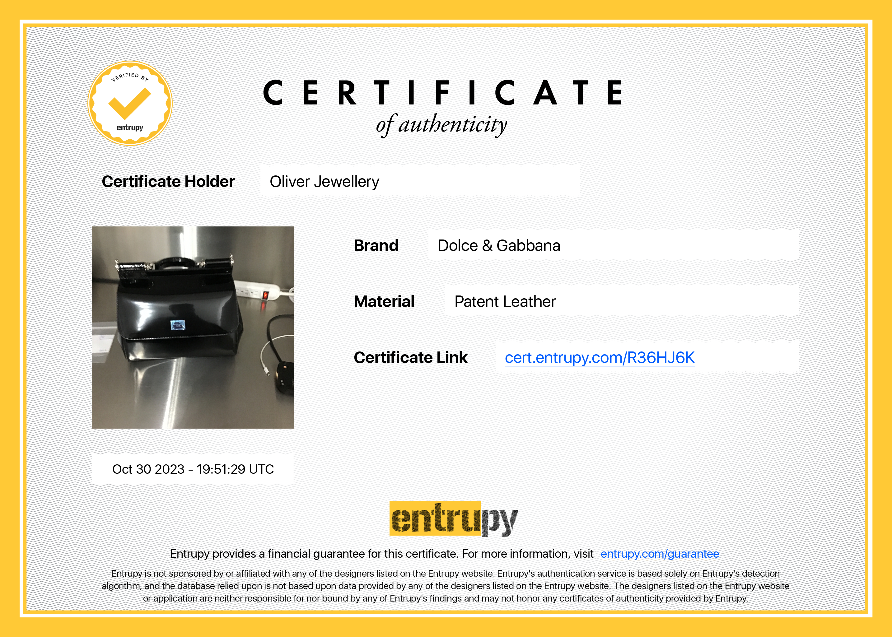 Dolce & Gabbana Black Patent Leather Medium Kim Sicily Bag w/ Strap & Box