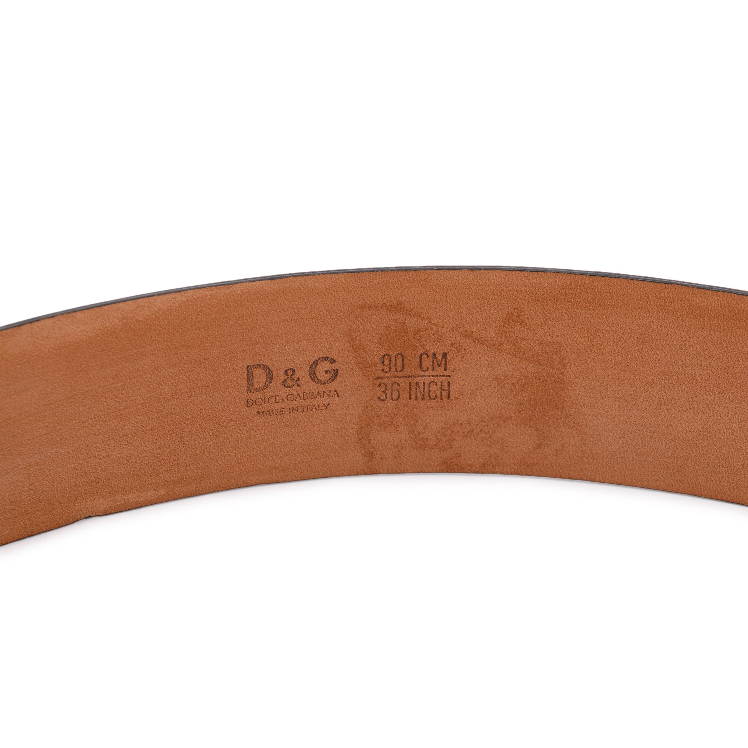 Dolce & Gabbana Black Smooth Leather D&G Buckle Belt 90 36