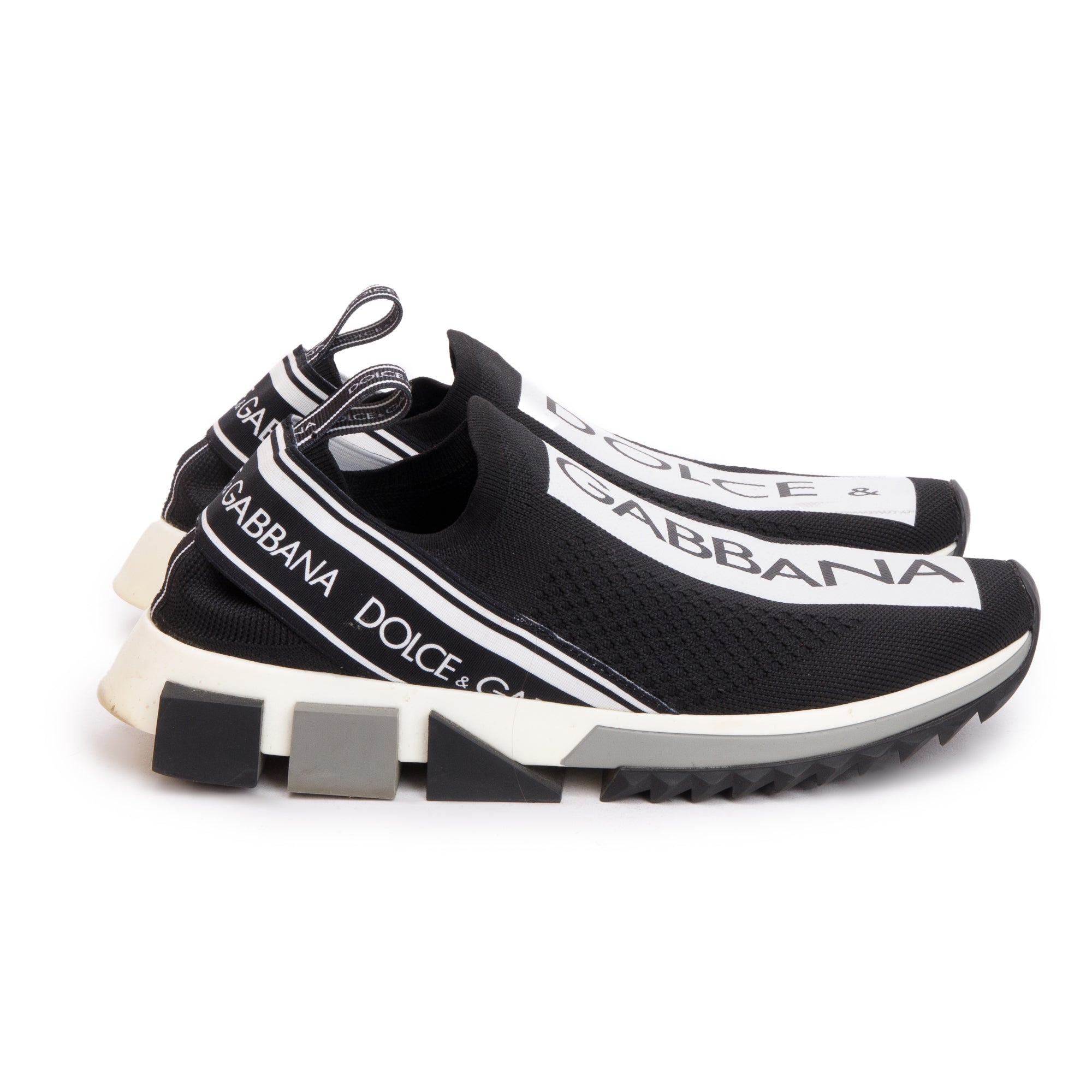 Dolce & Gabbana Black Stretch Mesh Sorrento Slip-On Sneaker, Size 39