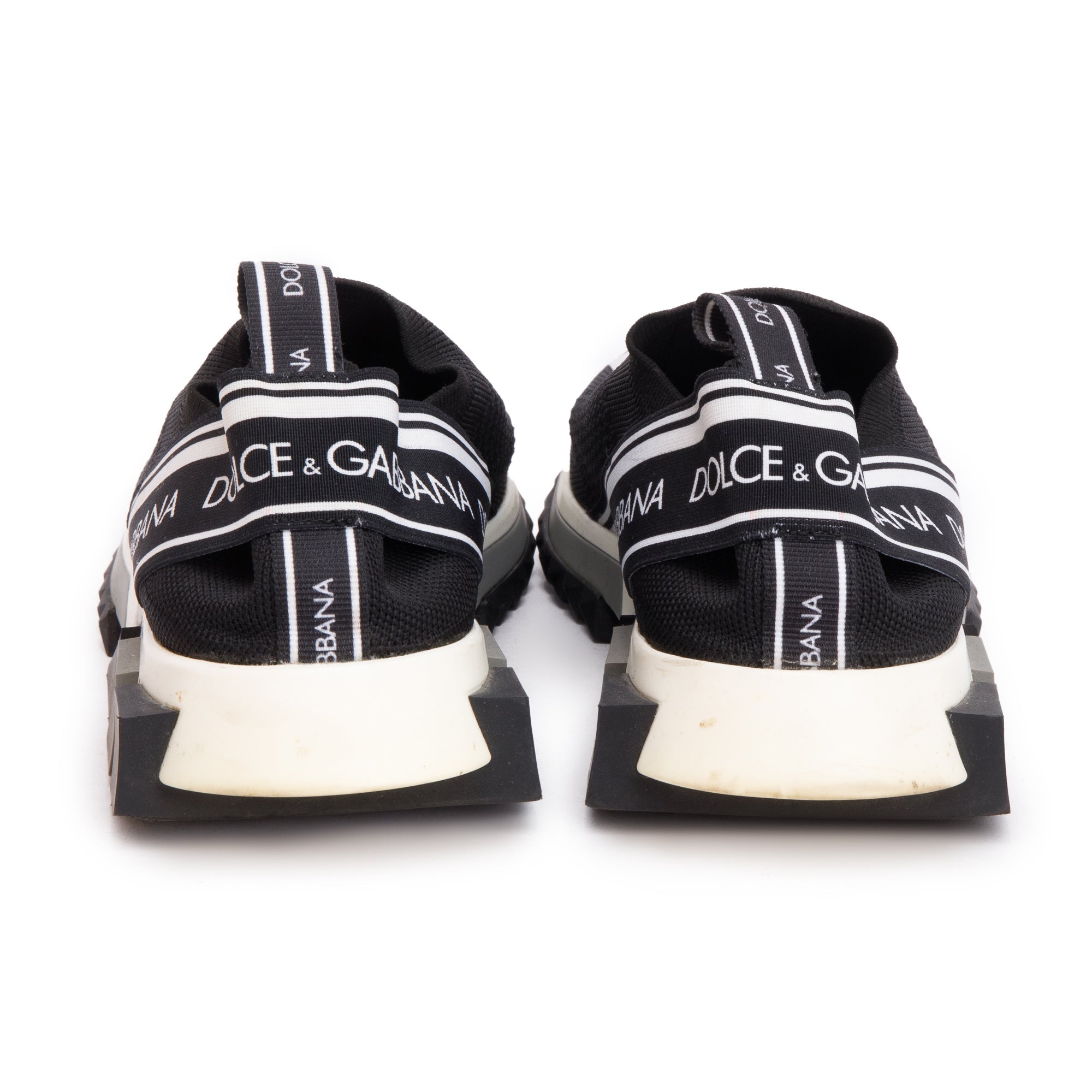 Dolce & Gabbana Black Stretch Mesh Sorrento Slip-On Sneaker, Size 39