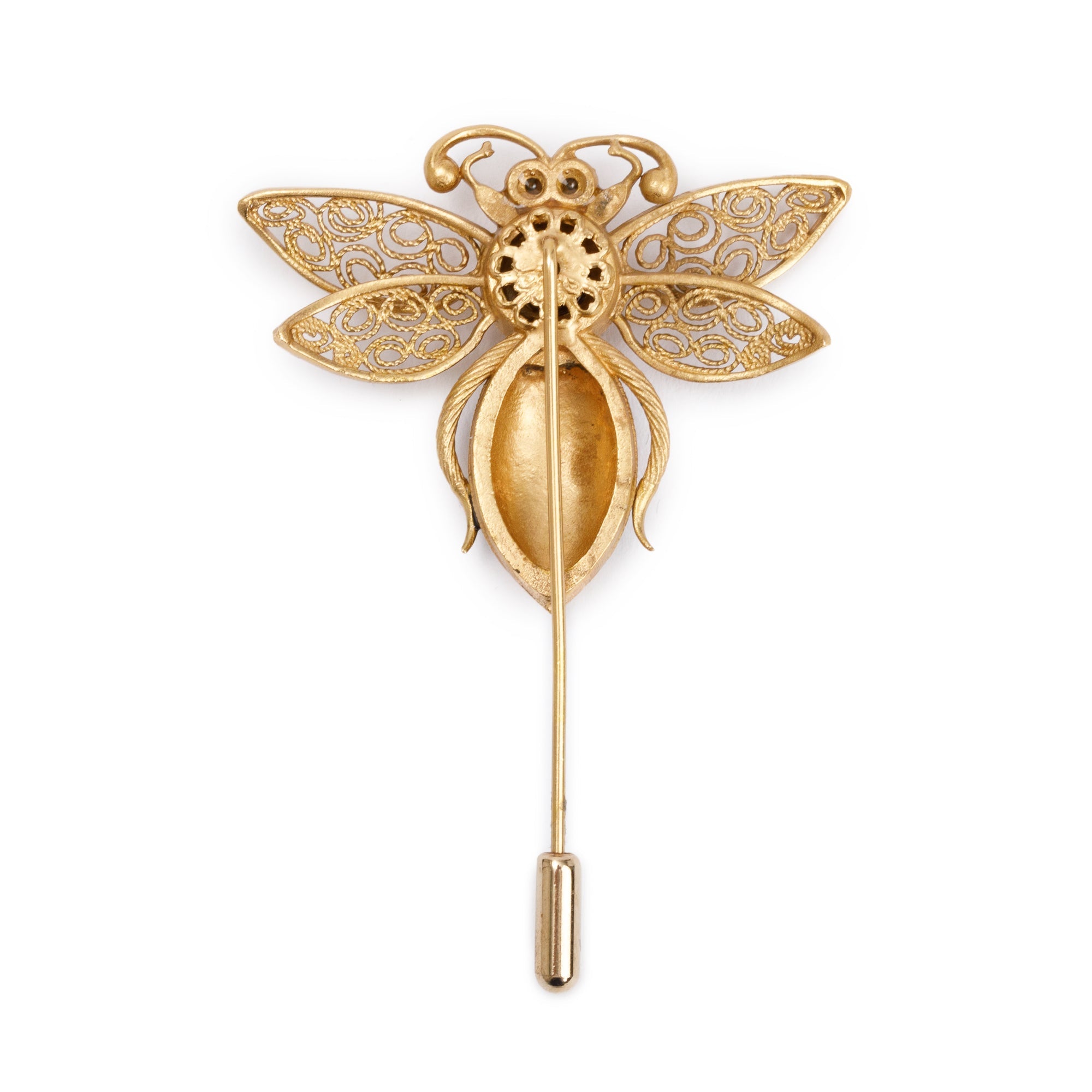 Dolce & Gabbana Brass Crystal Bee Pin w/ Box