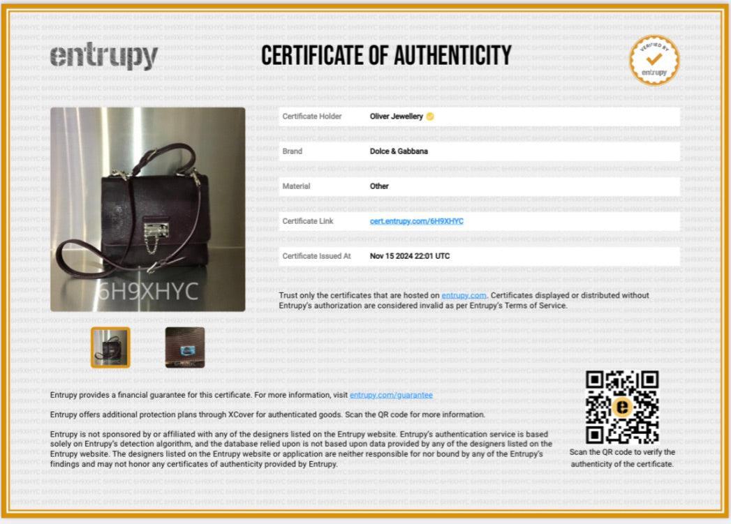 Dolce & Gabbana Burgundy Lizard Embossed Leather Medium Miss Monica Bag w/ Strap & Authenticity Card