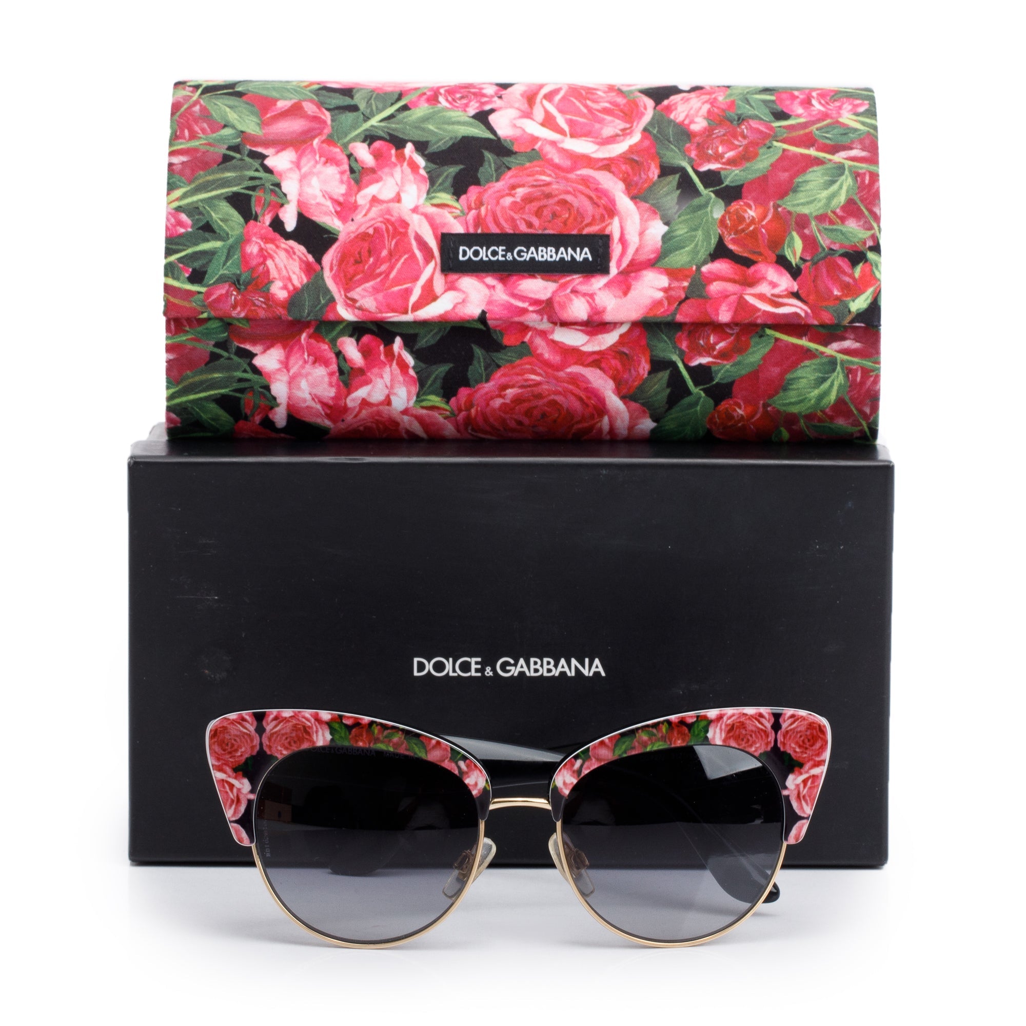 Dolce & Gabbana DG4277 Floral Acetate Cat-Eye Sunglasses w/ Case