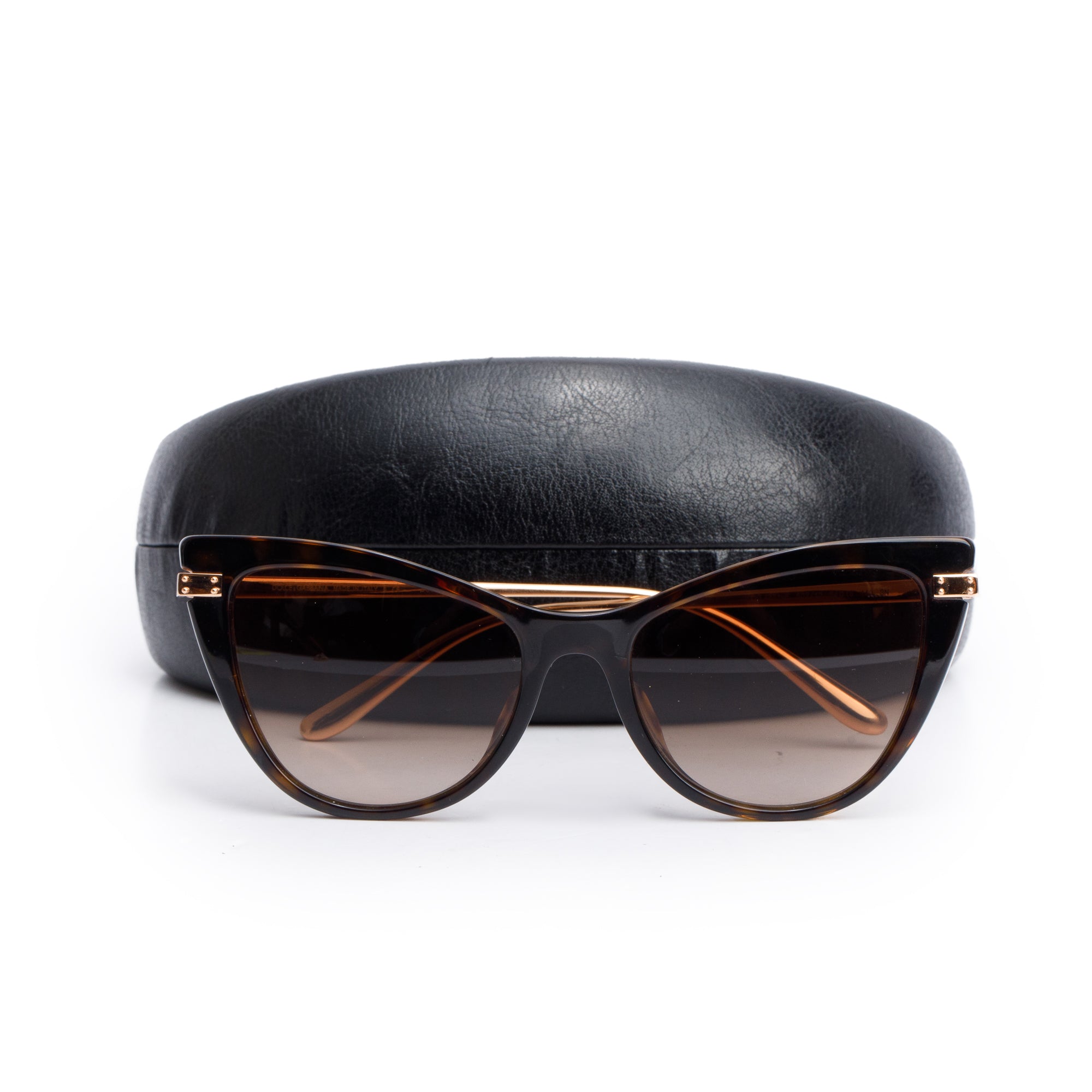 Dolce & Gabbana DG4381-F Havana Acetate Cat-Eye Sunglasses w/ Case