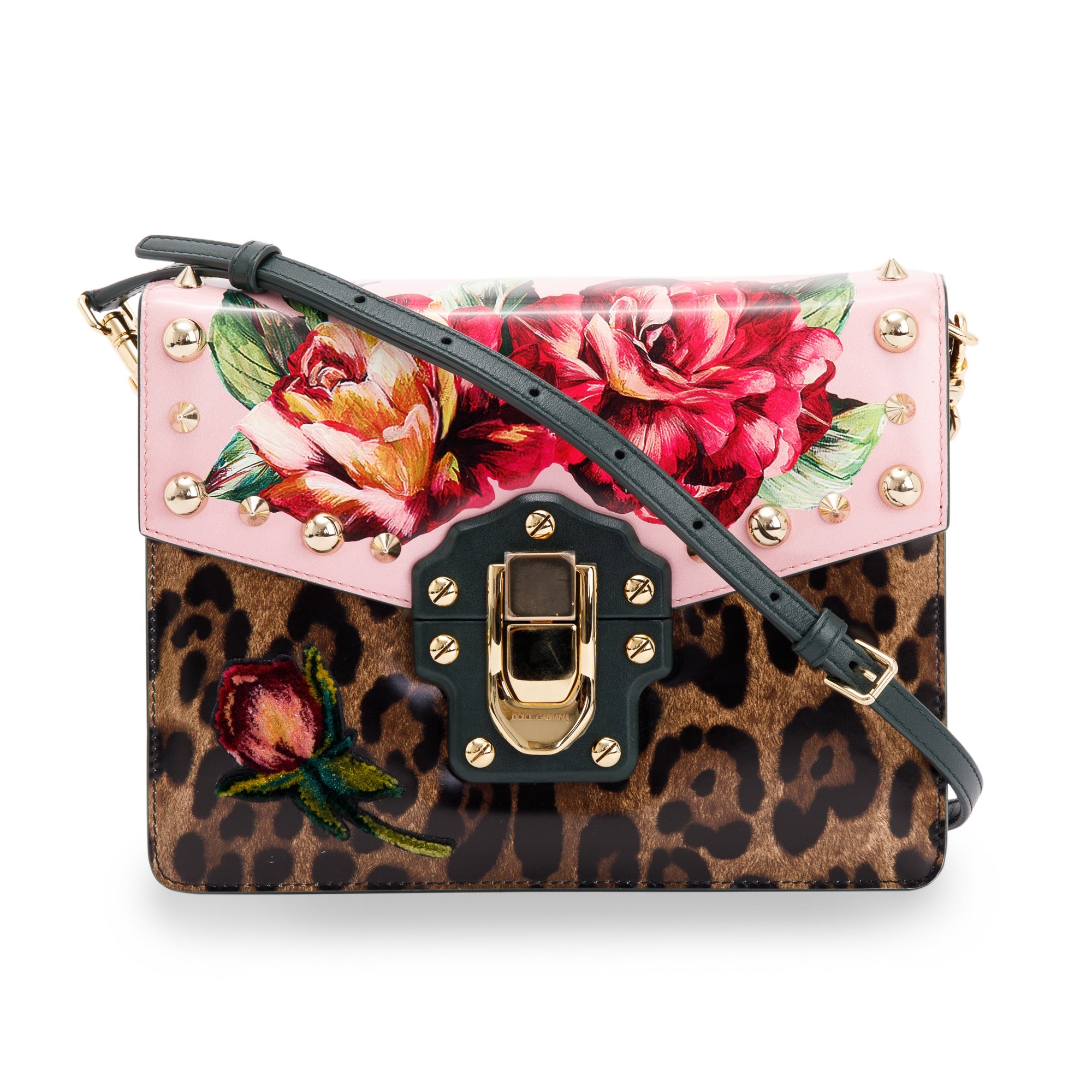 Dolce & Gabbana Embellished Leather Lucia Shoulder Bag