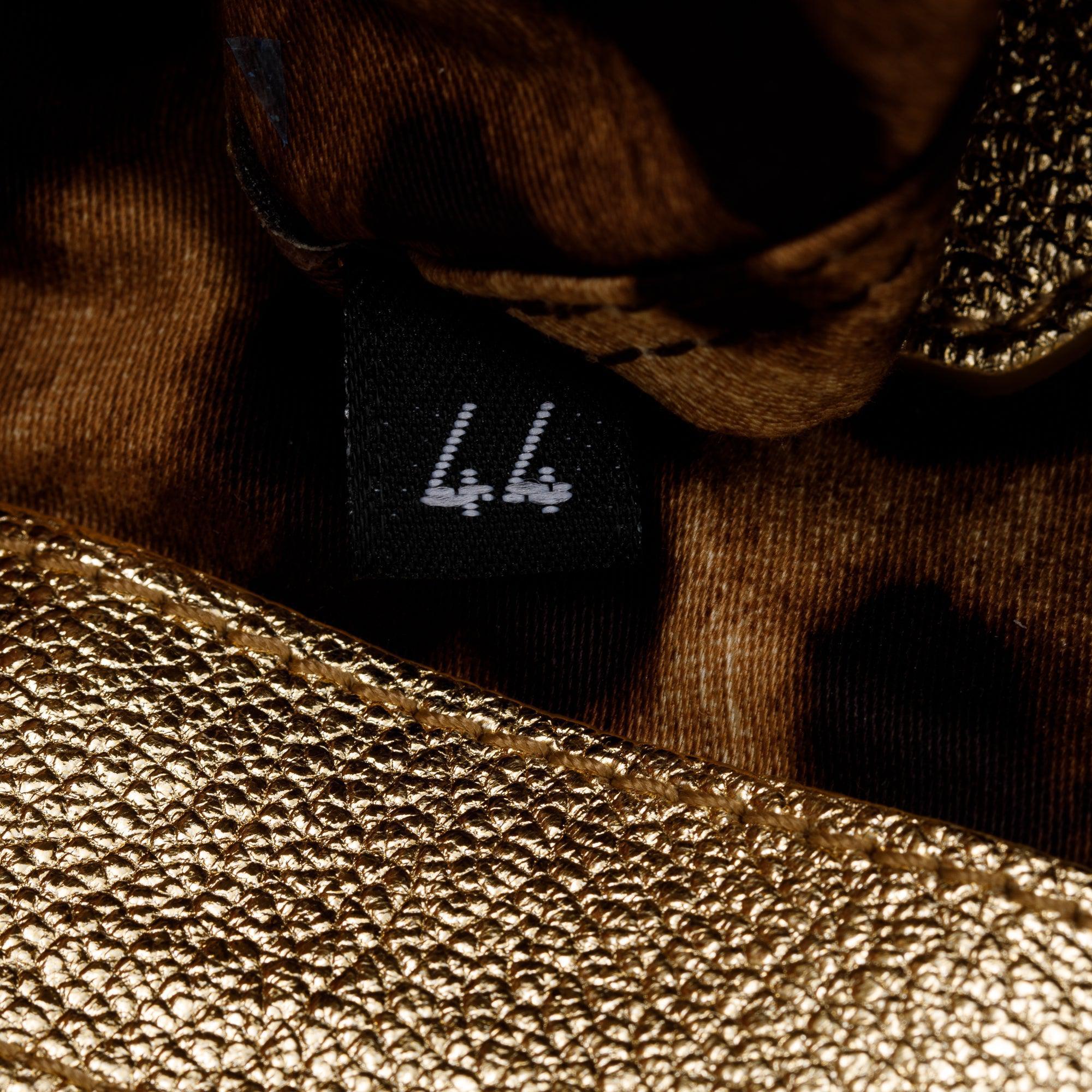 Dolce & Gabbana Embellished Metallic Gold Leather Lucia Shoulder Bag w/ Authenticity Card