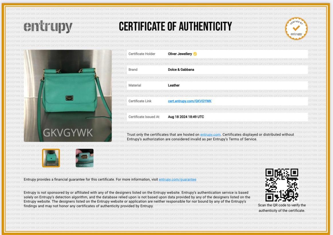 Dolce & Gabbana Green Dauphine Leather Medium Miss Sicily Bag w/ Strap