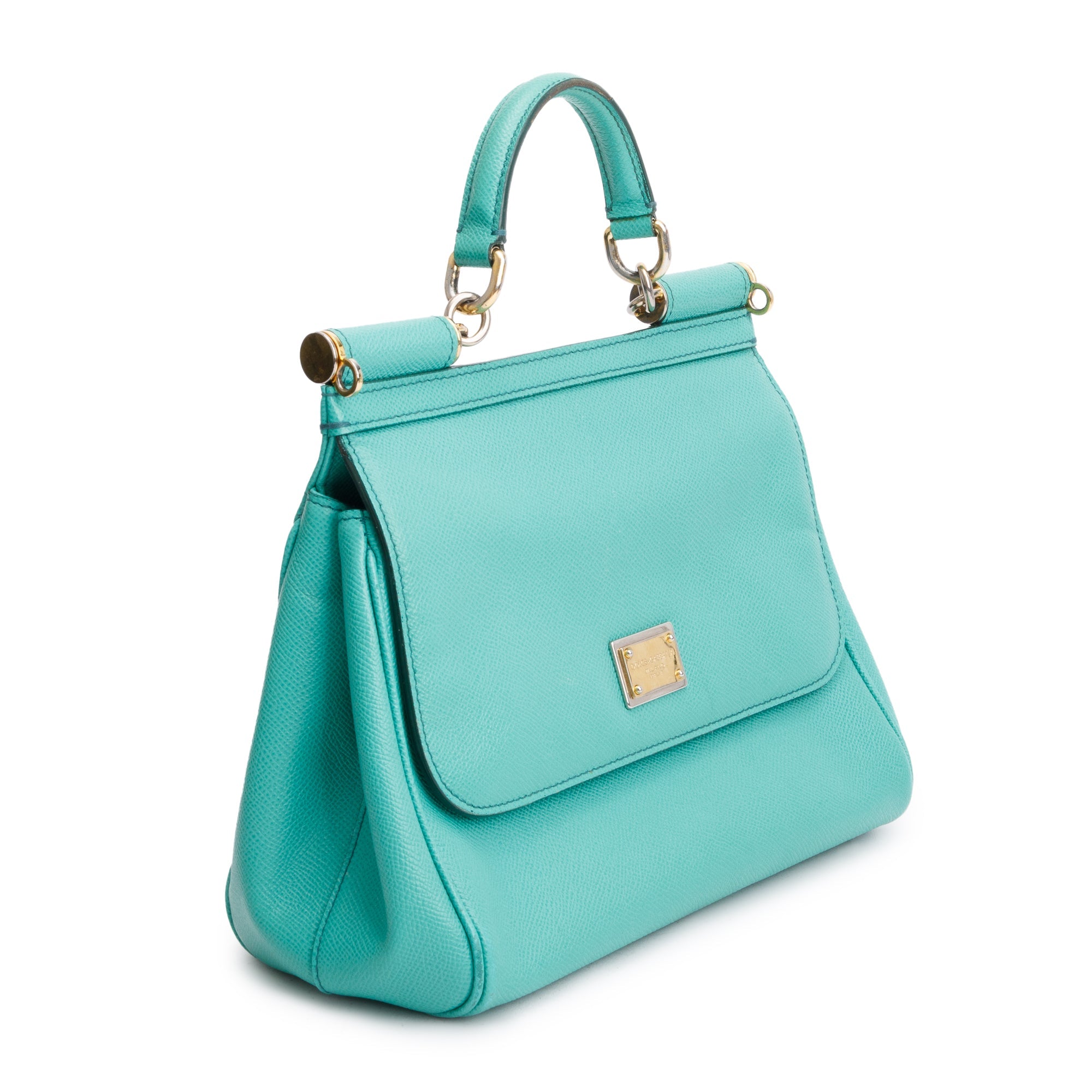 Dolce & Gabbana Green Dauphine Leather Medium Miss Sicily Bag w/ Strap