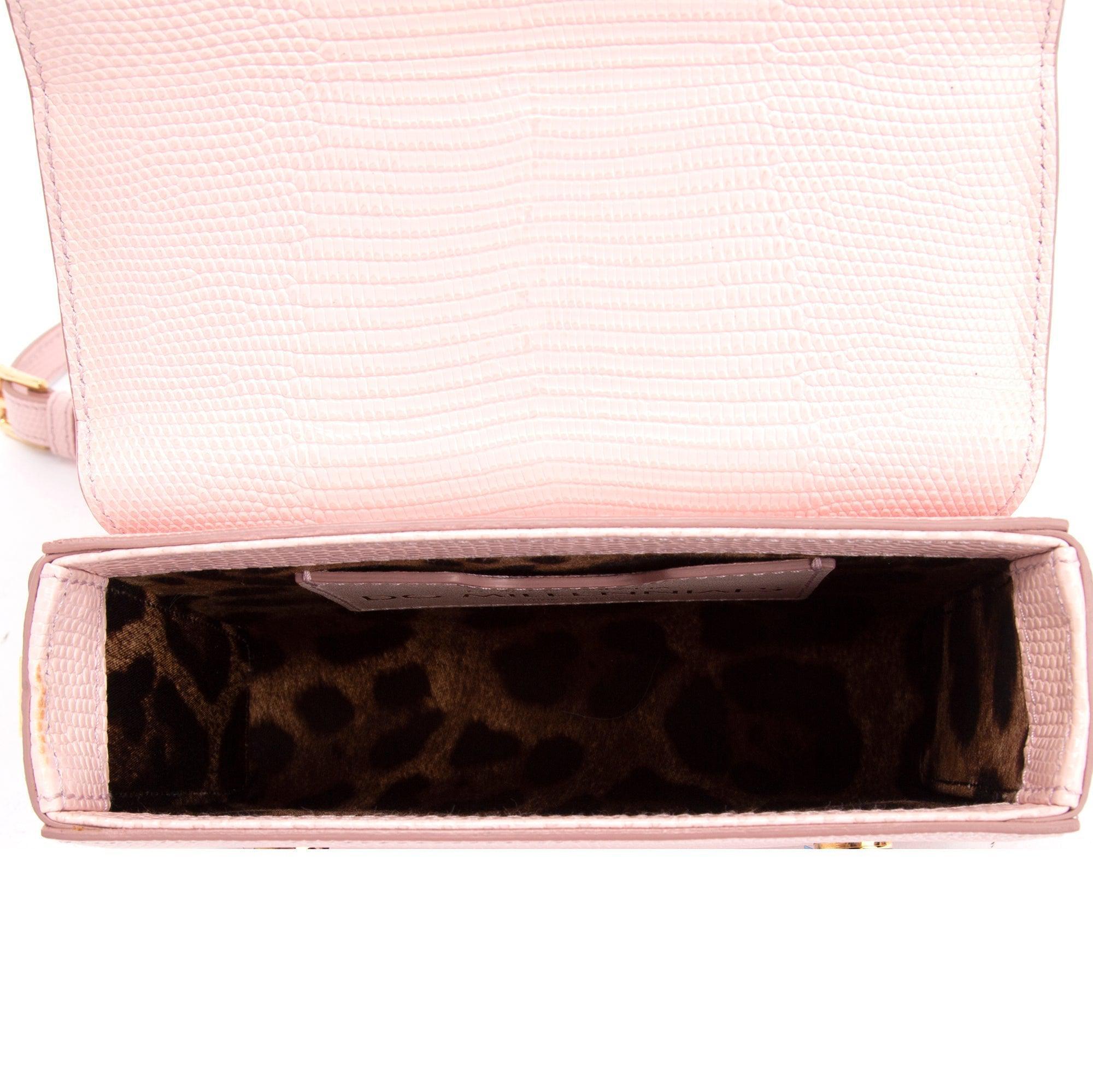 Dolce & Gabbana Lizard Embossed DG Millennials Mini Crossbody Bag
