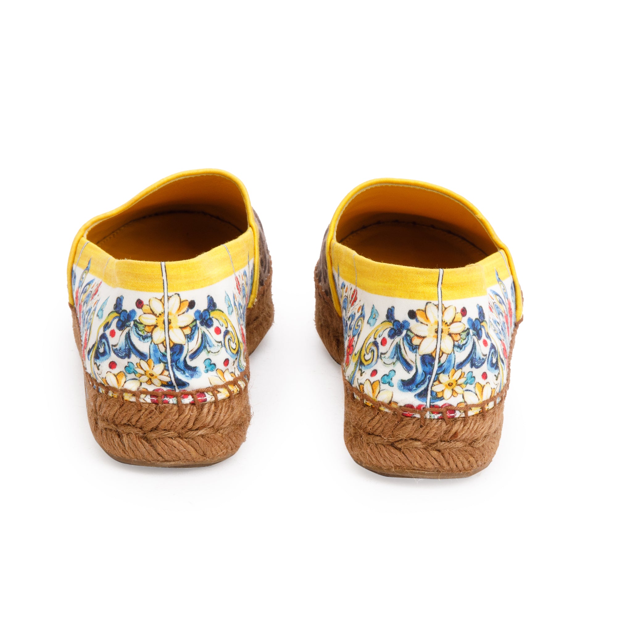 Dolce & Gabbana Multicolor Leopard Majolica Print Canvas Espadrille, Size 37