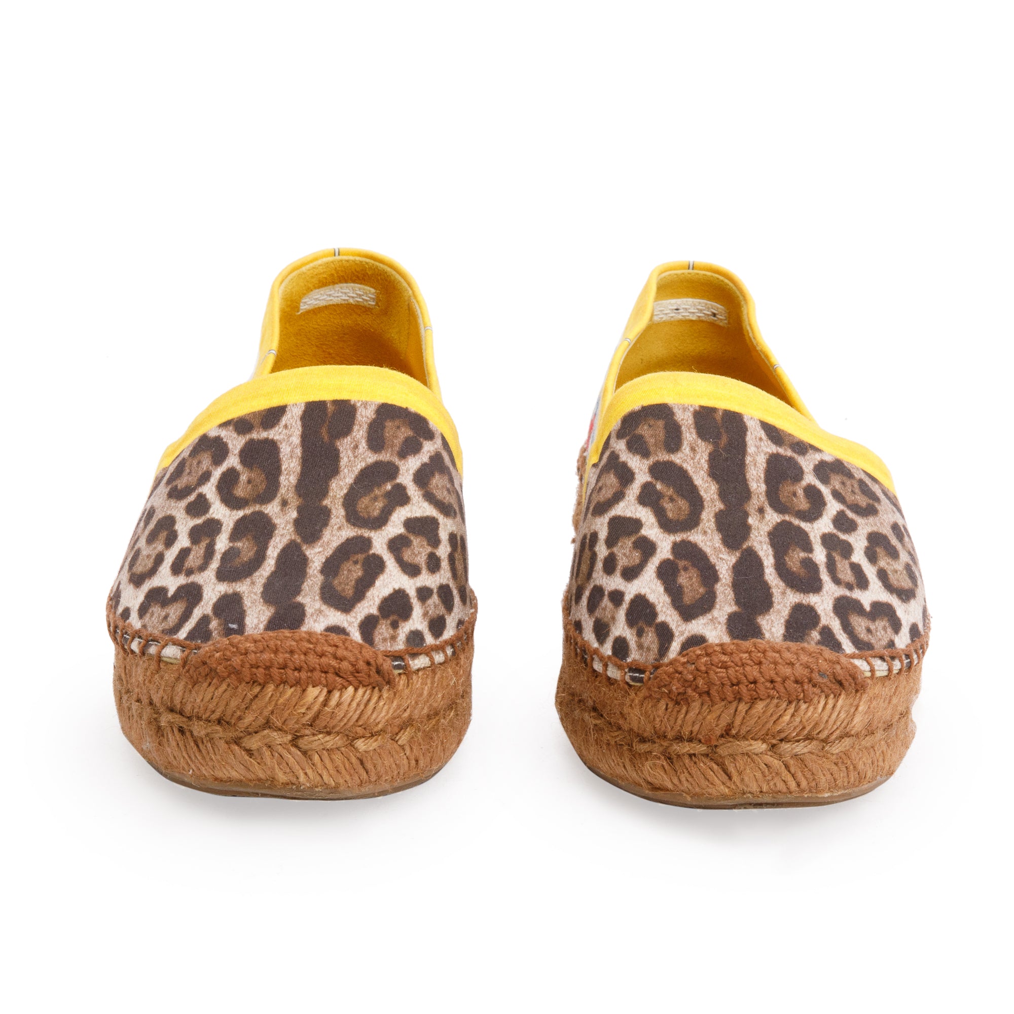 Dolce & Gabbana Multicolor Leopard Majolica Print Canvas Espadrille, Size 37