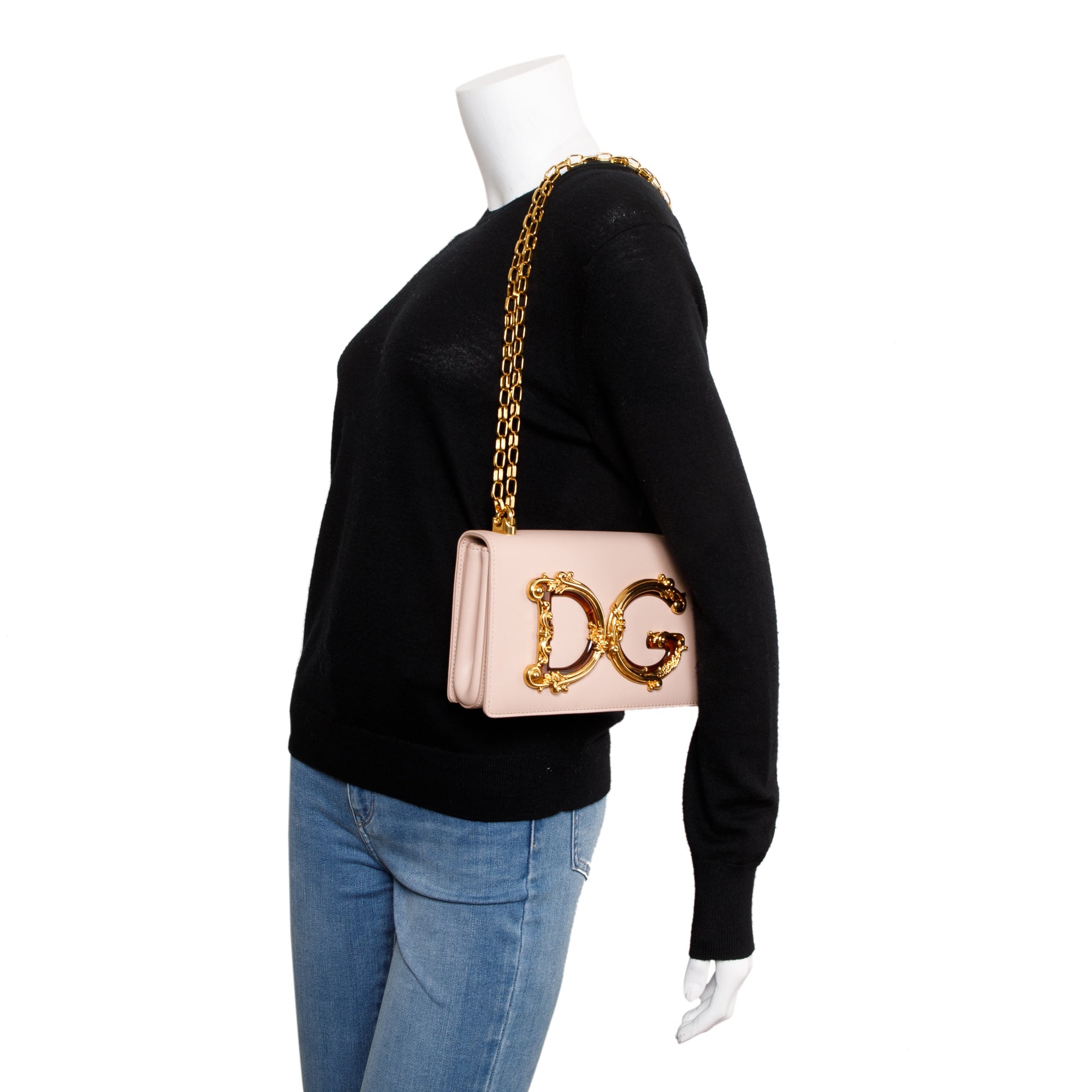 Dolce & Gabbana Pink Nappa Leather DG Girls Crossbody Bag w/ Authenticity Card