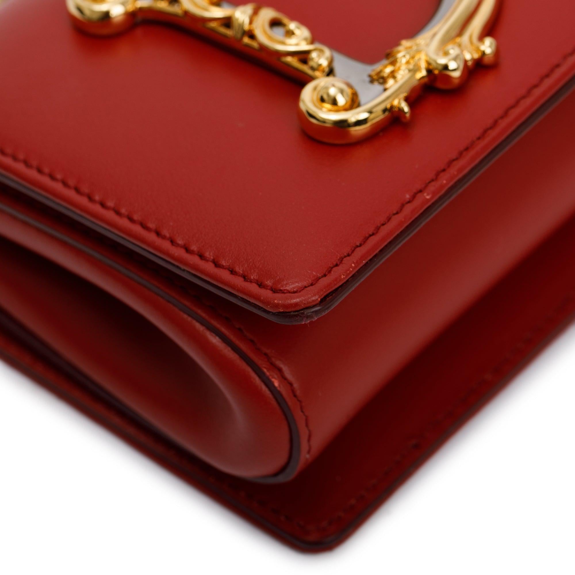 Dolce & Gabbana Red Calfskin Leather DG Girls Phone Crossbody Bag