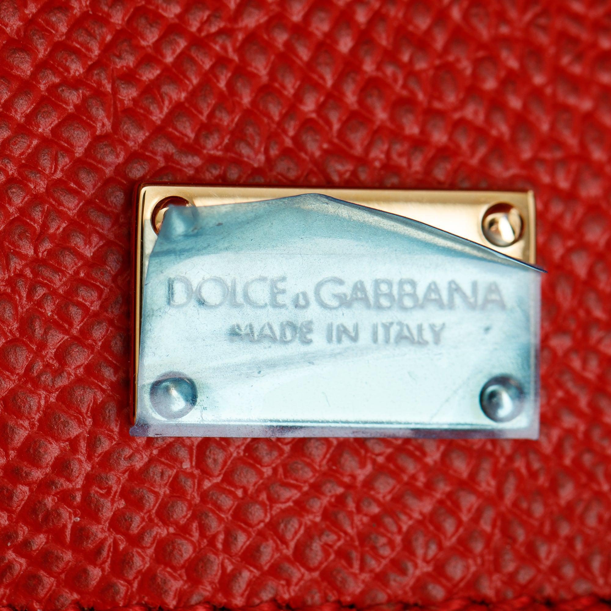 Dolce & Gabbana Red Dauphine Leather Small Miss Sicily Bag w/ Strap