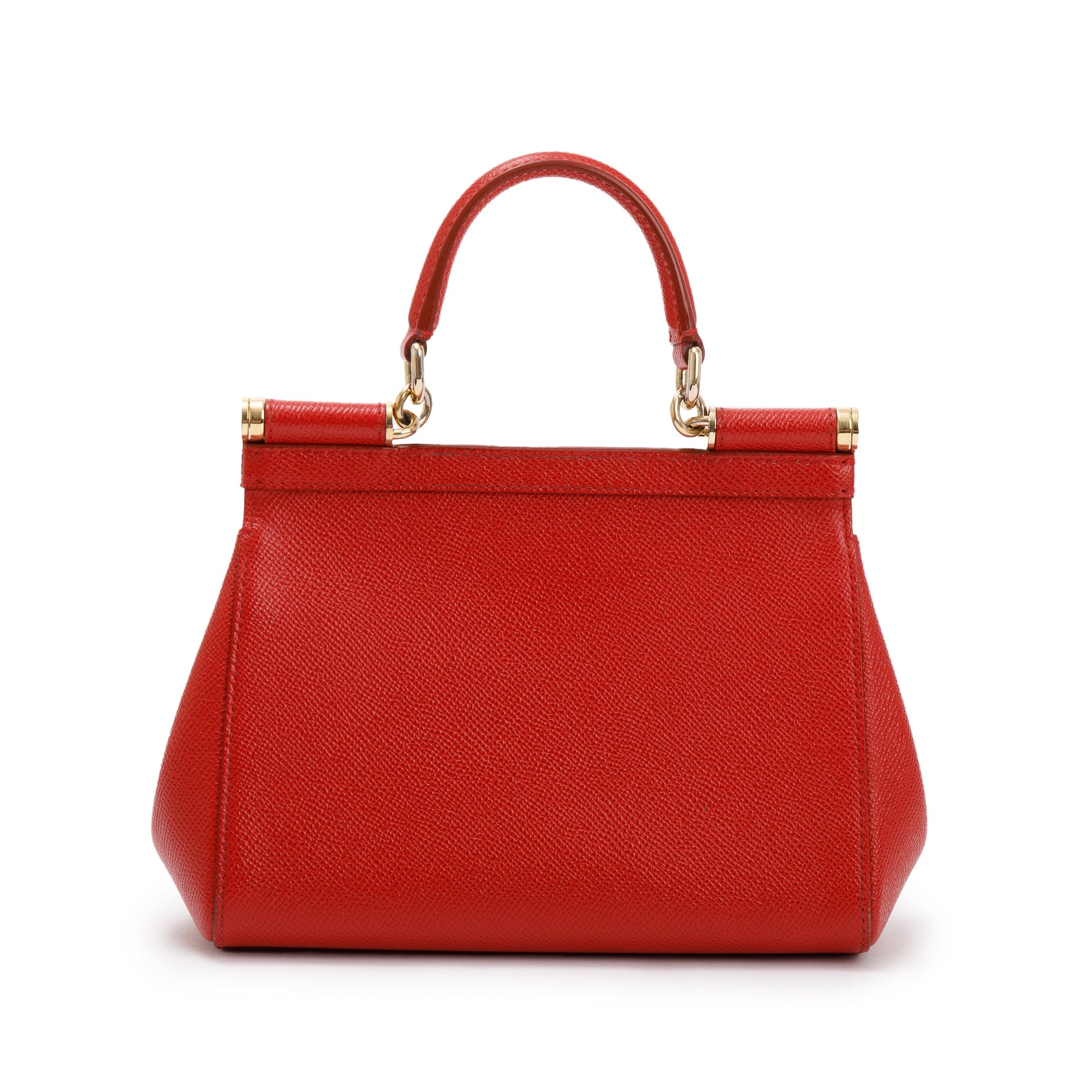 Dolce & Gabbana Red Dauphine Leather Small Miss Sicily Bag w/ Strap
