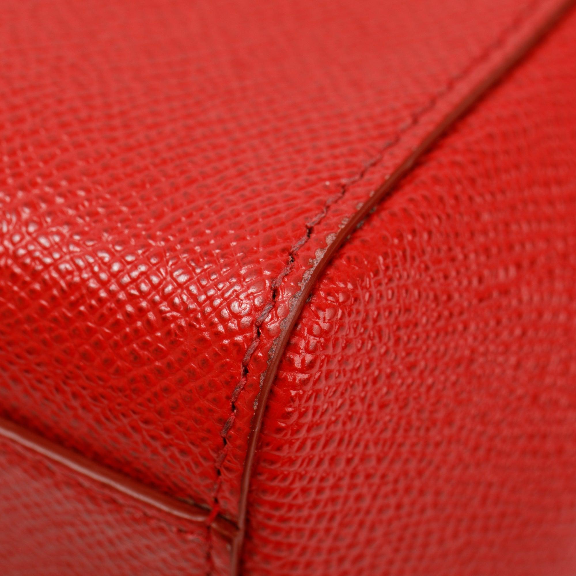 Dolce & Gabbana Red Dauphine Leather Small Miss Sicily Bag w/ Strap