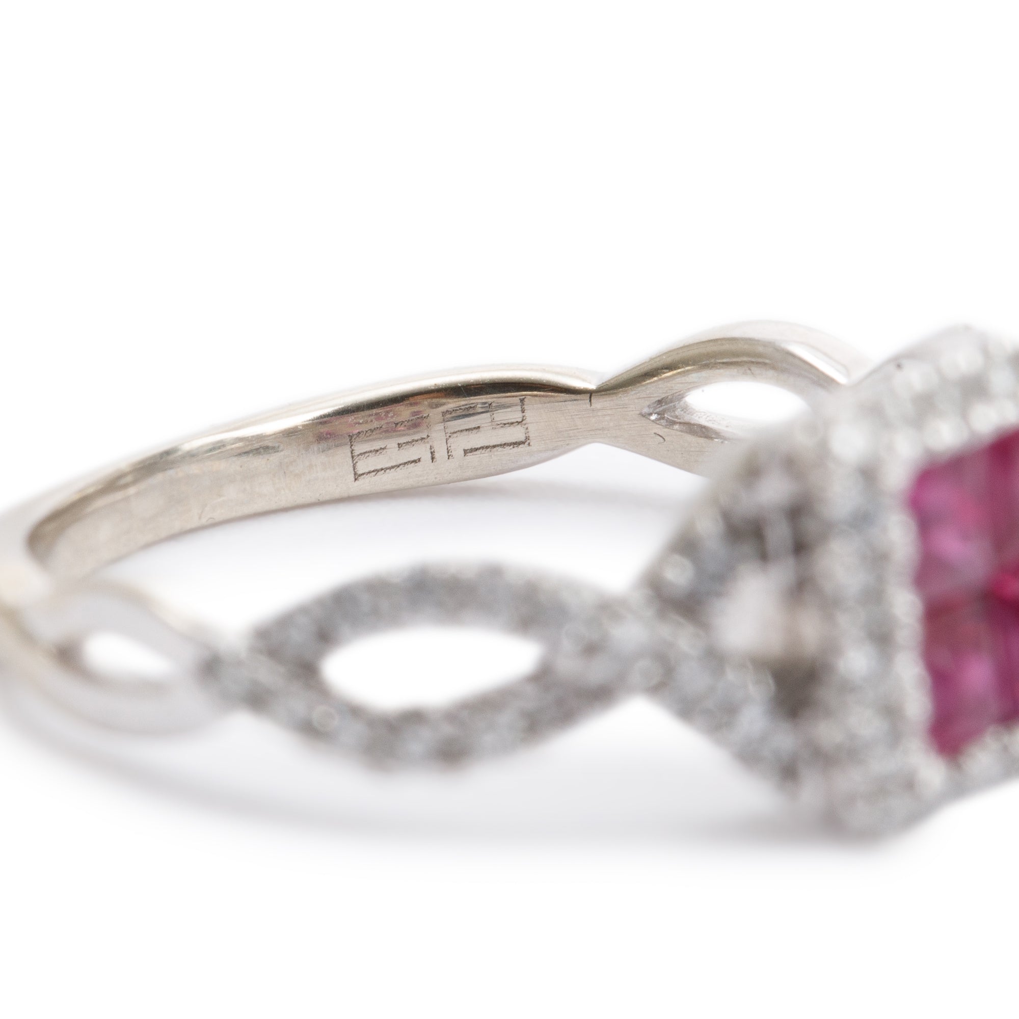 EFFY 14k White Gold Ruby and Diamond Ring