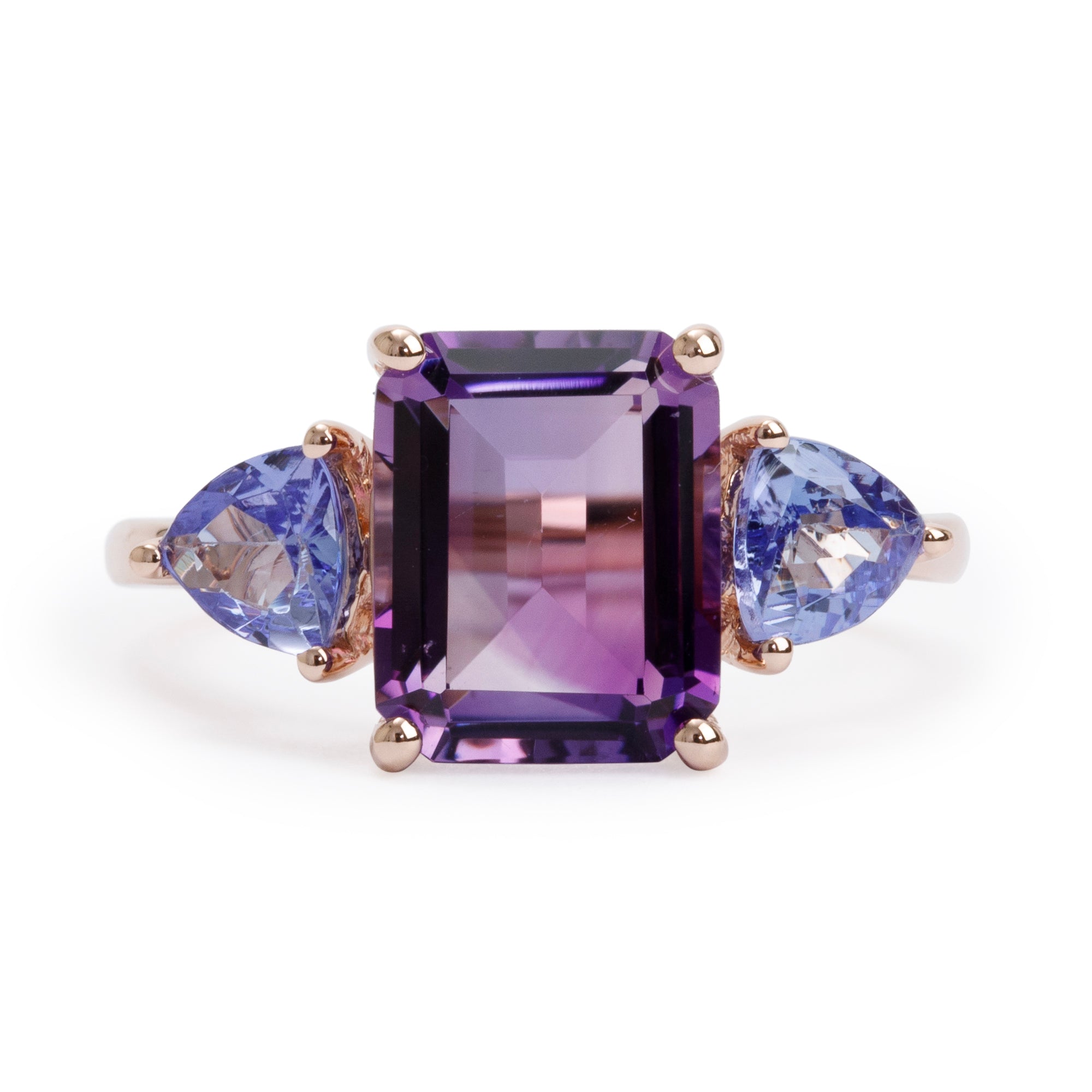 Effy 14k Rose Gold Amethyst & Tanzanite Cocktail Ring, Size 7
