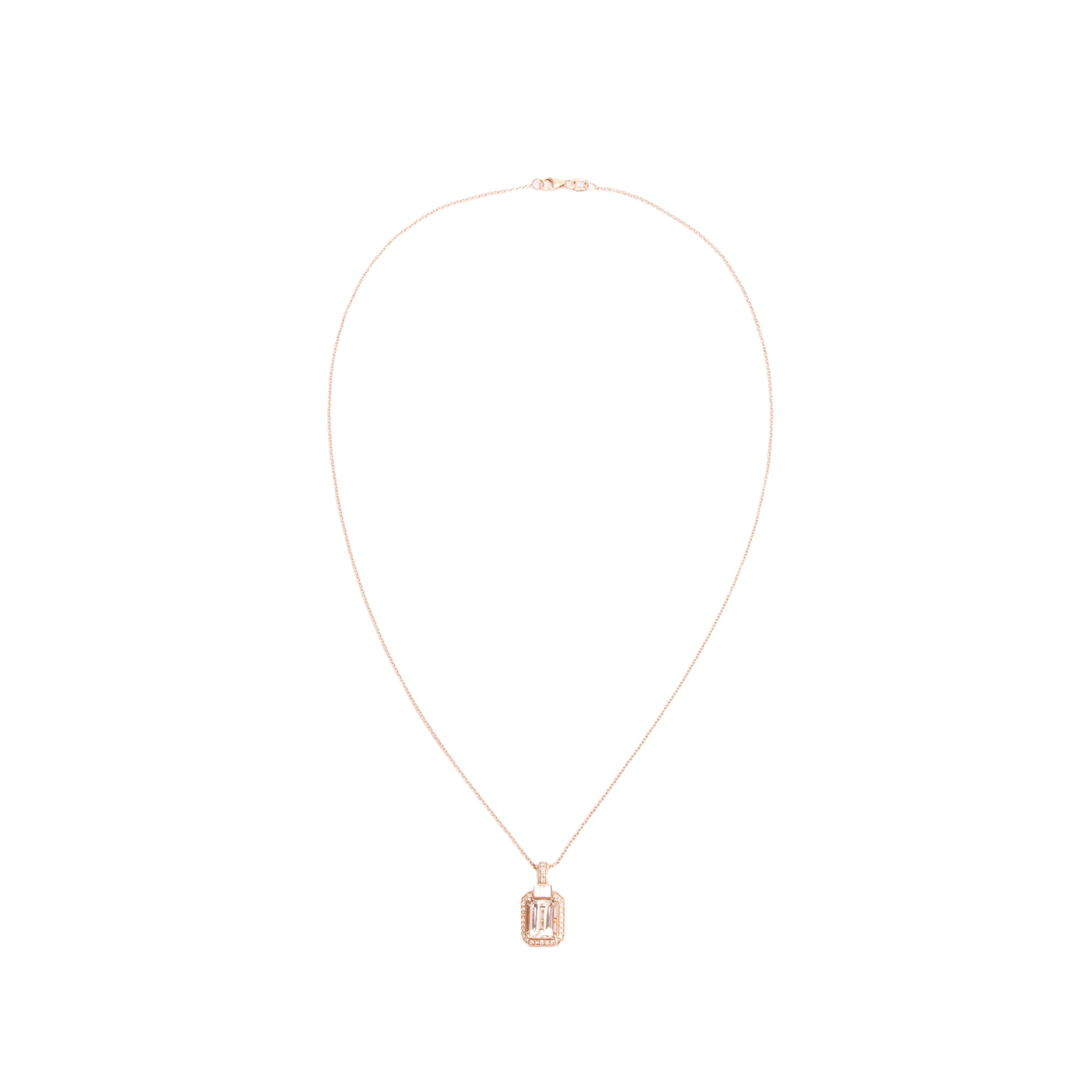 Effy 14k Rose Gold Morganite & Diamond Pendant Necklace
