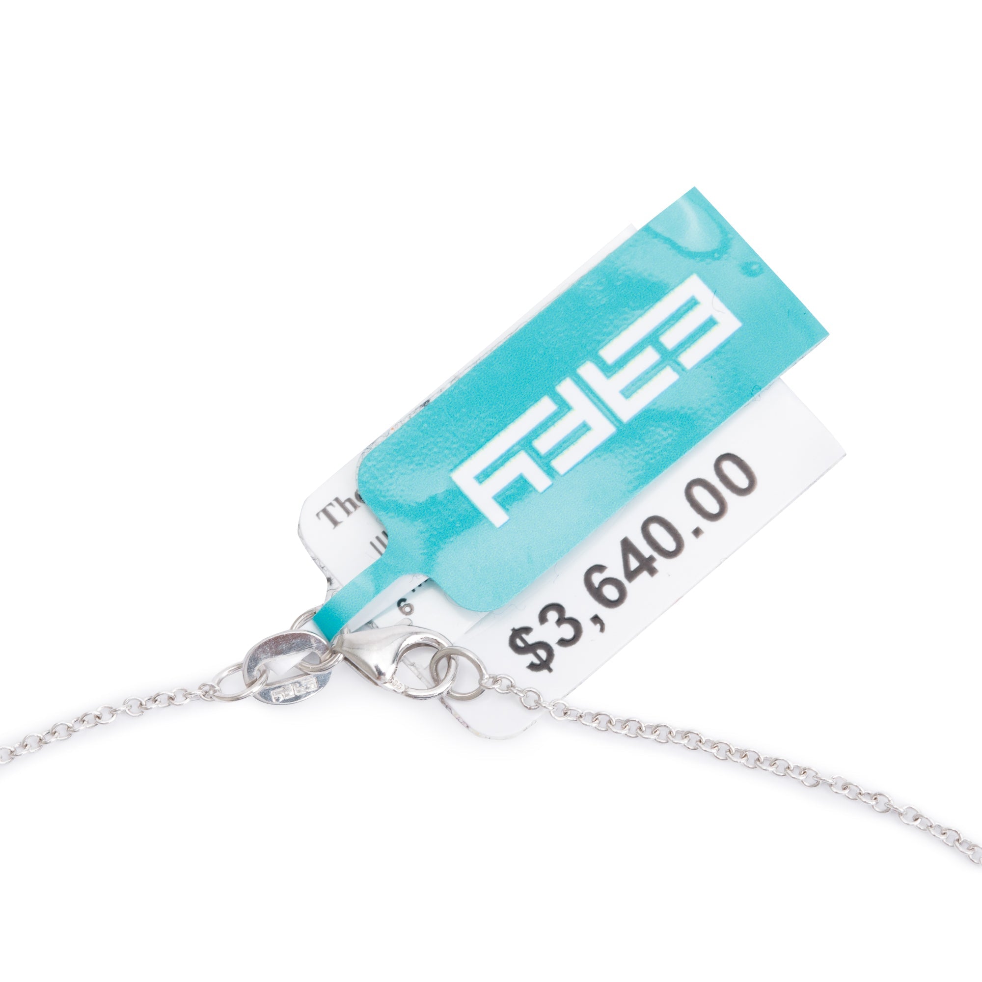 Effy 14k White Gold Blue Sapphire & Diamond Royal Pendant Necklace w/ Box