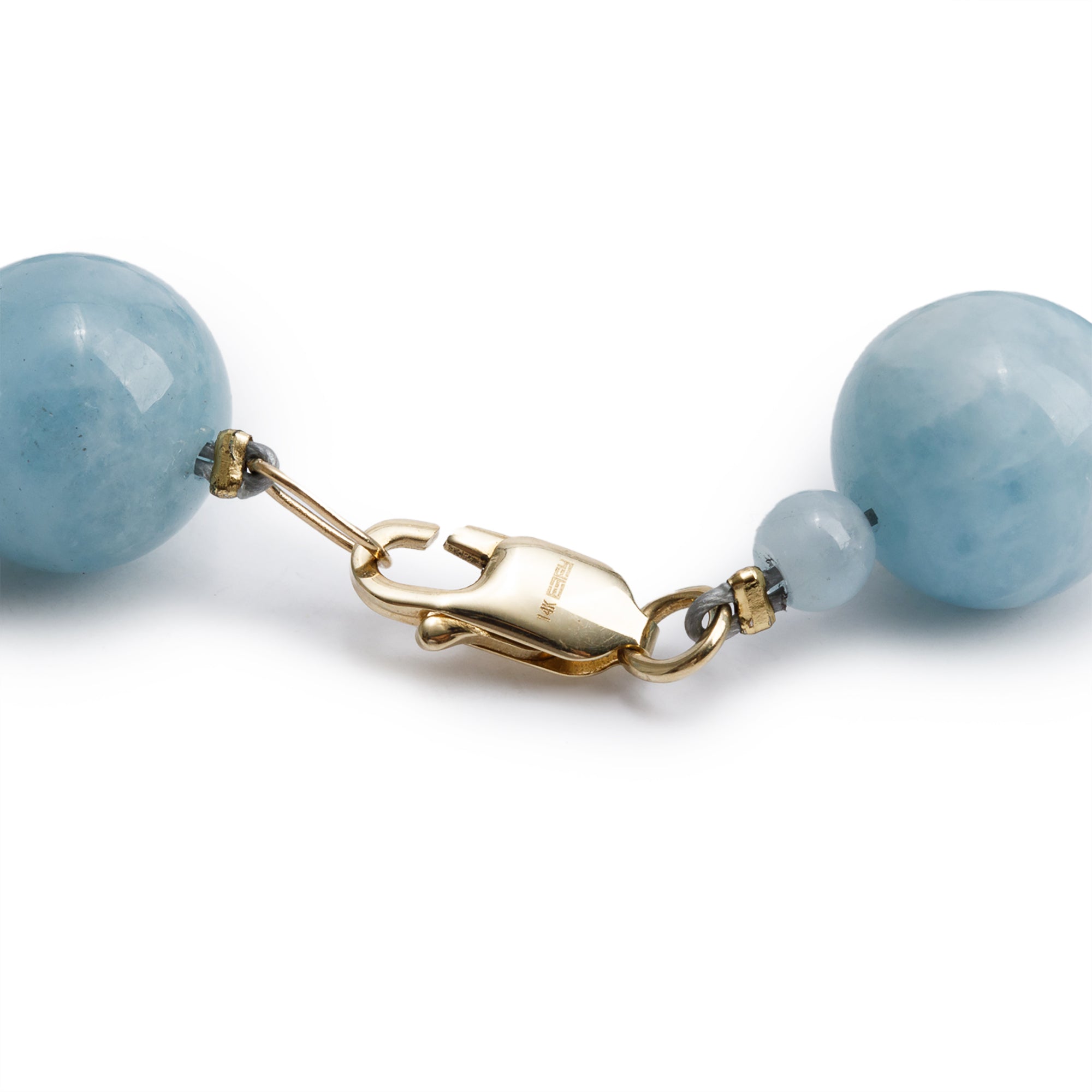 Effy 14k Yellow Gold Aquamarine Beaded Bracelet w/ Box