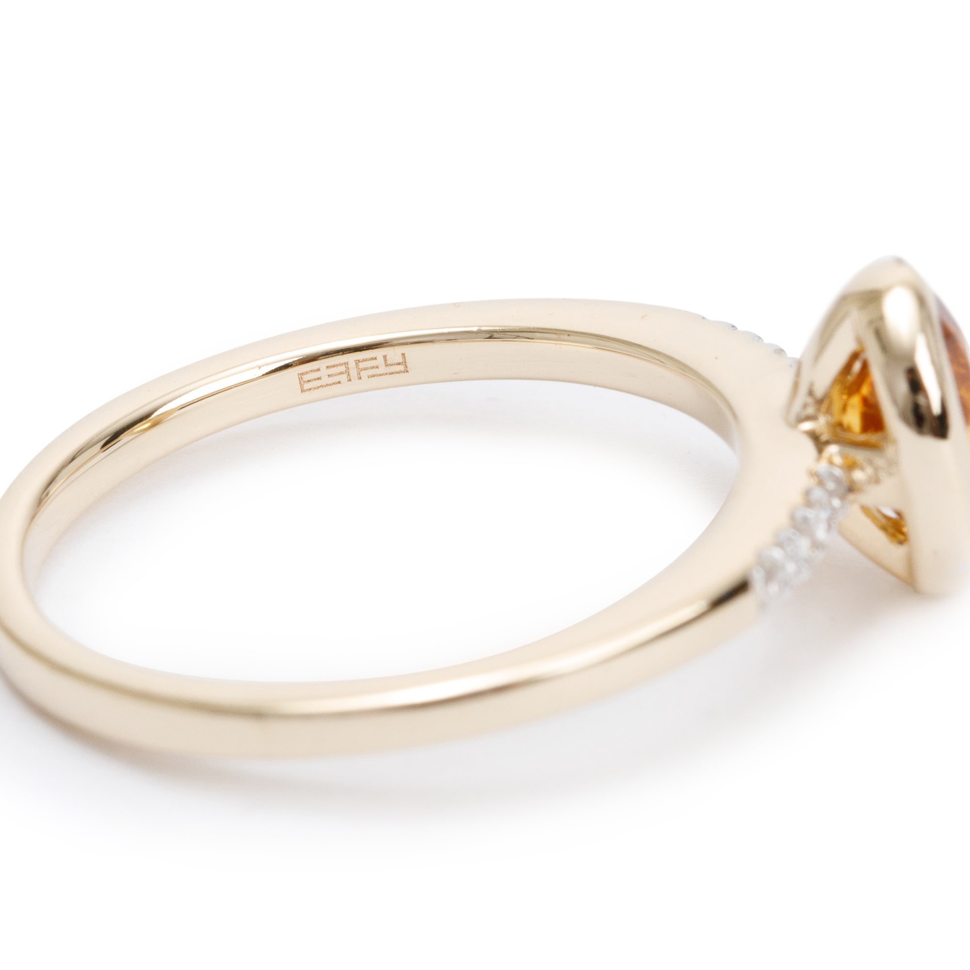 Effy 14k Yellow Gold Citrine & Diamond Sunset Ring, Size 7