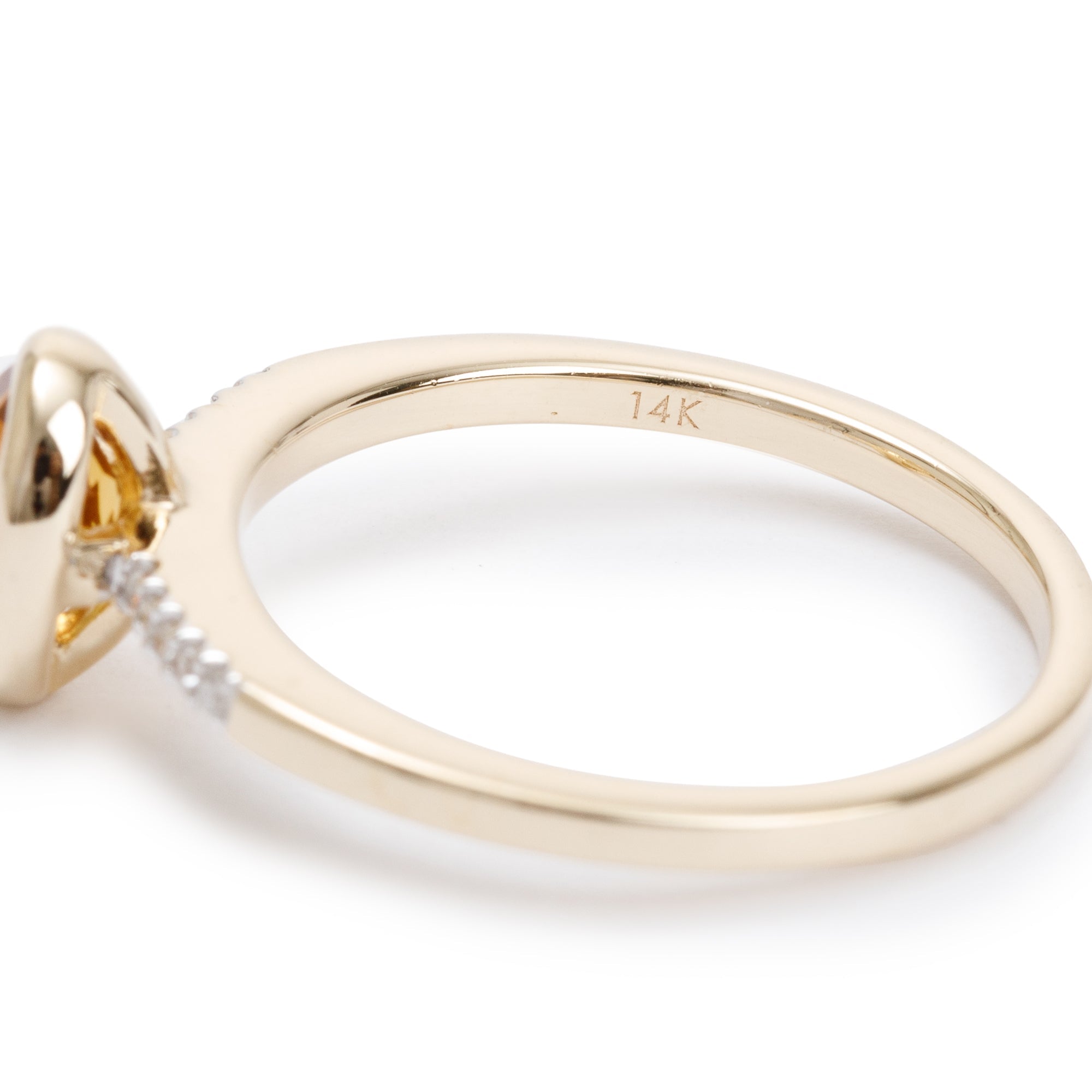 Effy 14k Yellow Gold Citrine & Diamond Sunset Ring, Size 7