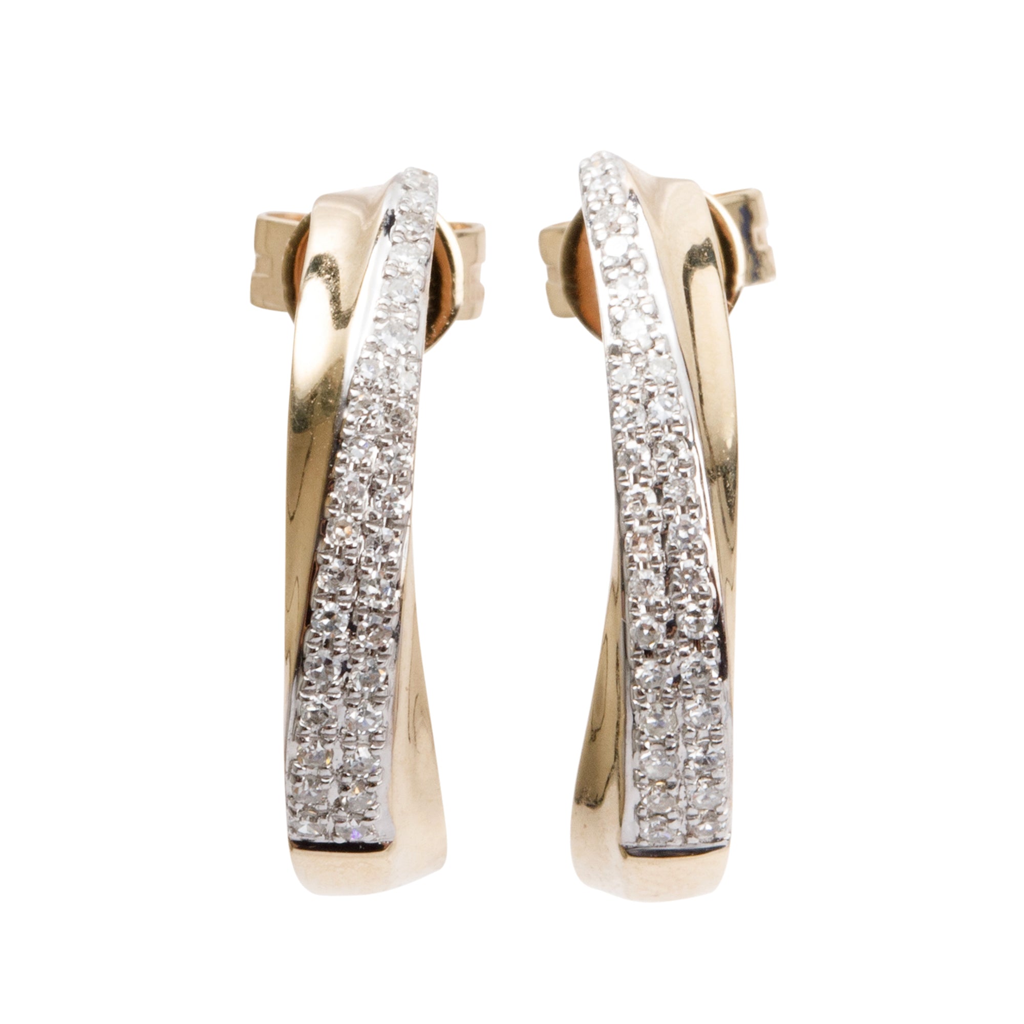 Effy 14k Yellow Gold Diamond Hoop Earrings