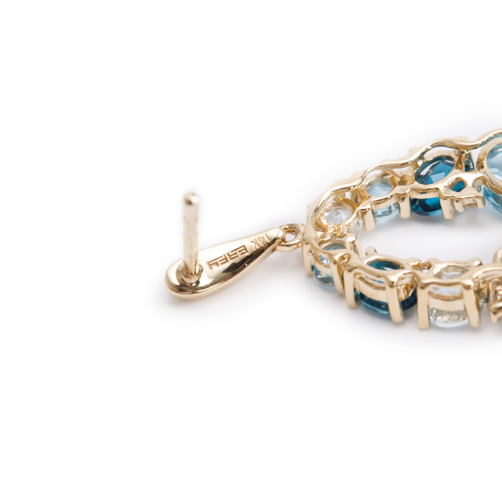 Effy 14k Yellow Gold Multicolor Topaz & Diamond Drop Earrings w/ Box
