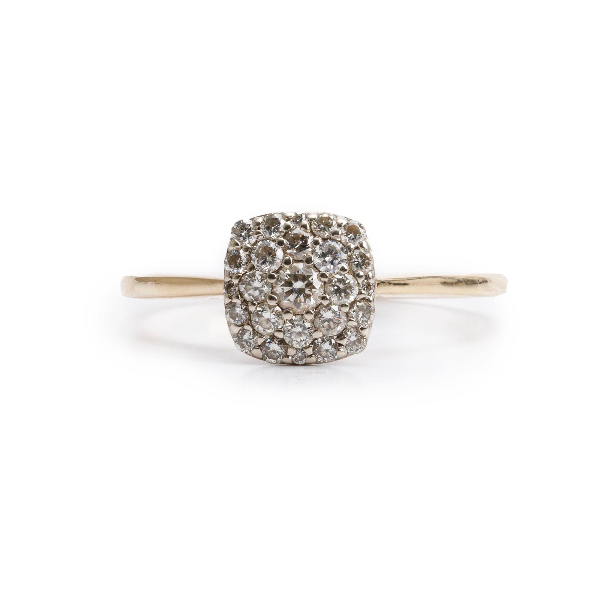 Effy 14k Yellow & White Gold Diamond Cluster Ring, Size 10