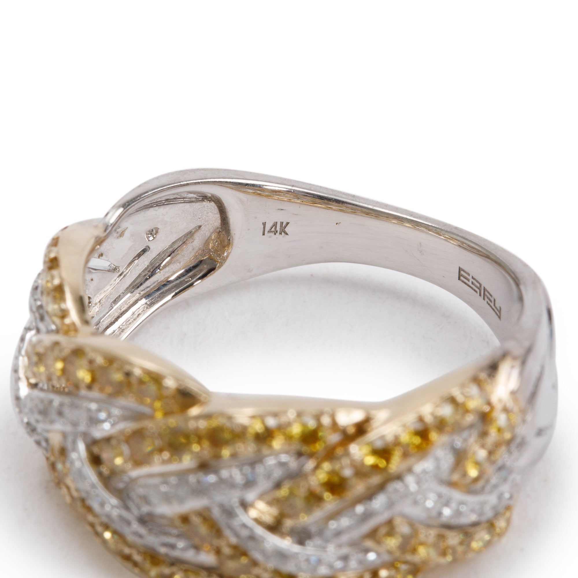 Effy 14k Yellow and White Gold Diamond Ring, Size 7