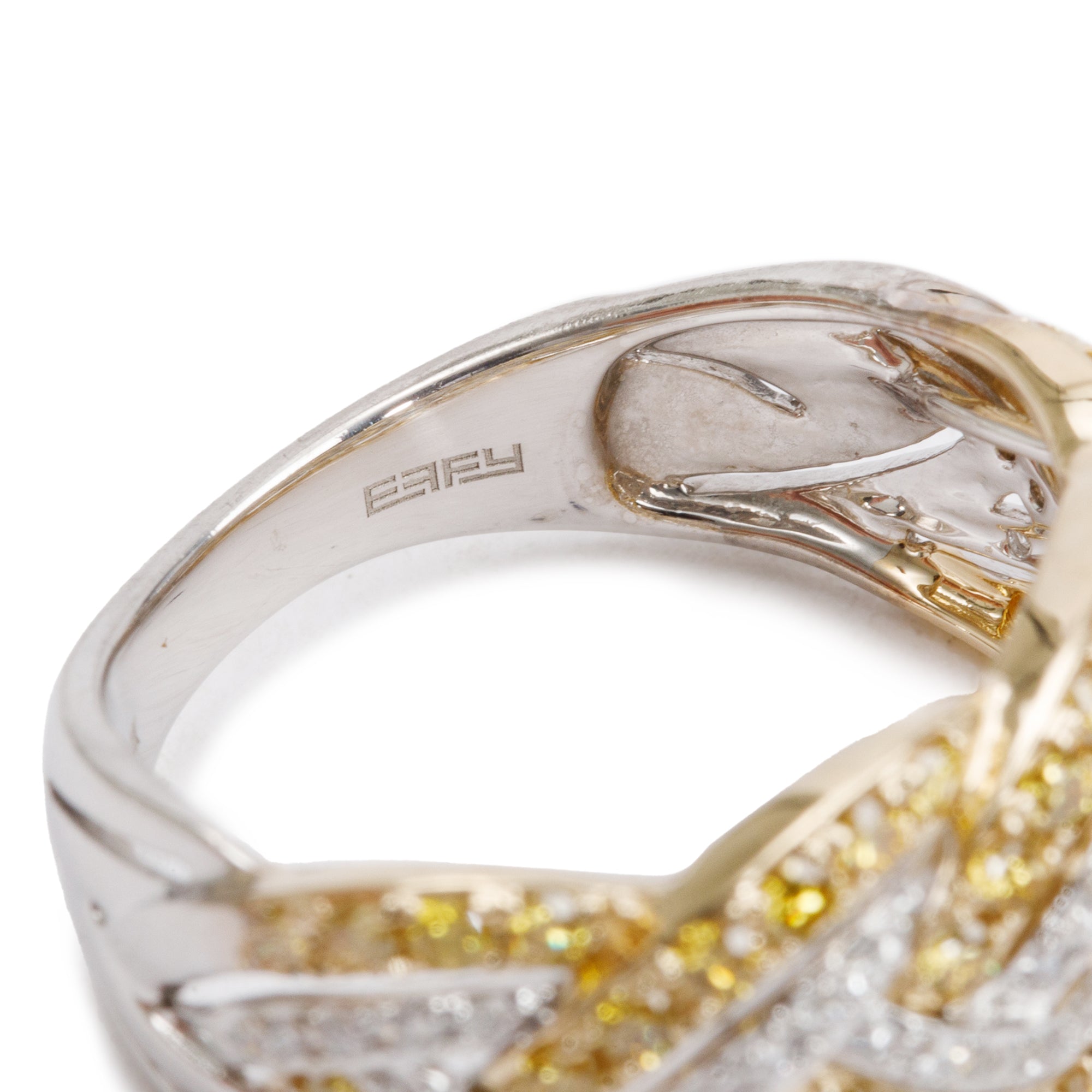 Effy 14k Yellow and White Gold Diamond Ring, Size 7