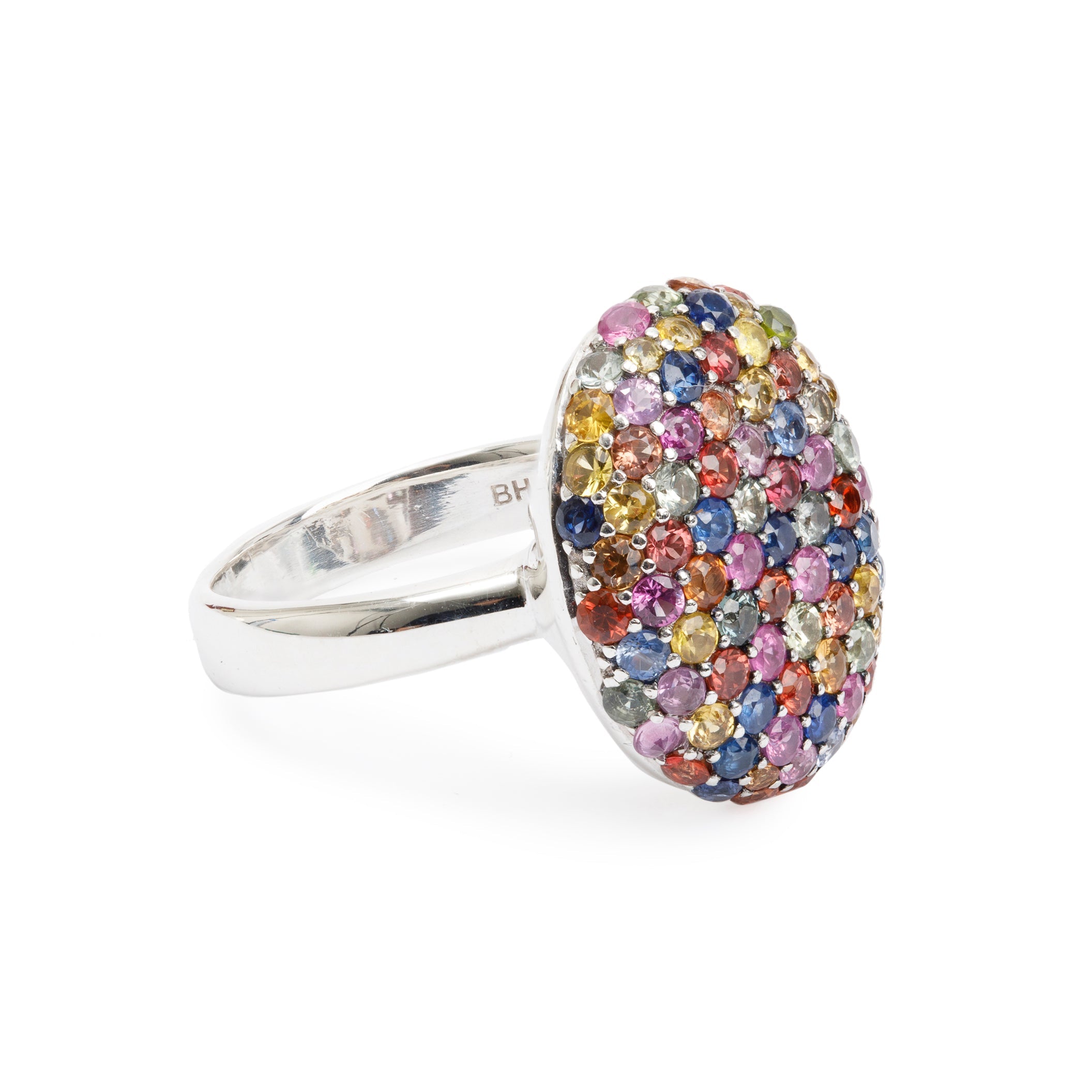 Effy Mosaic Sterling Silver Multi-Sapphire Cocktail Ring, Size 7