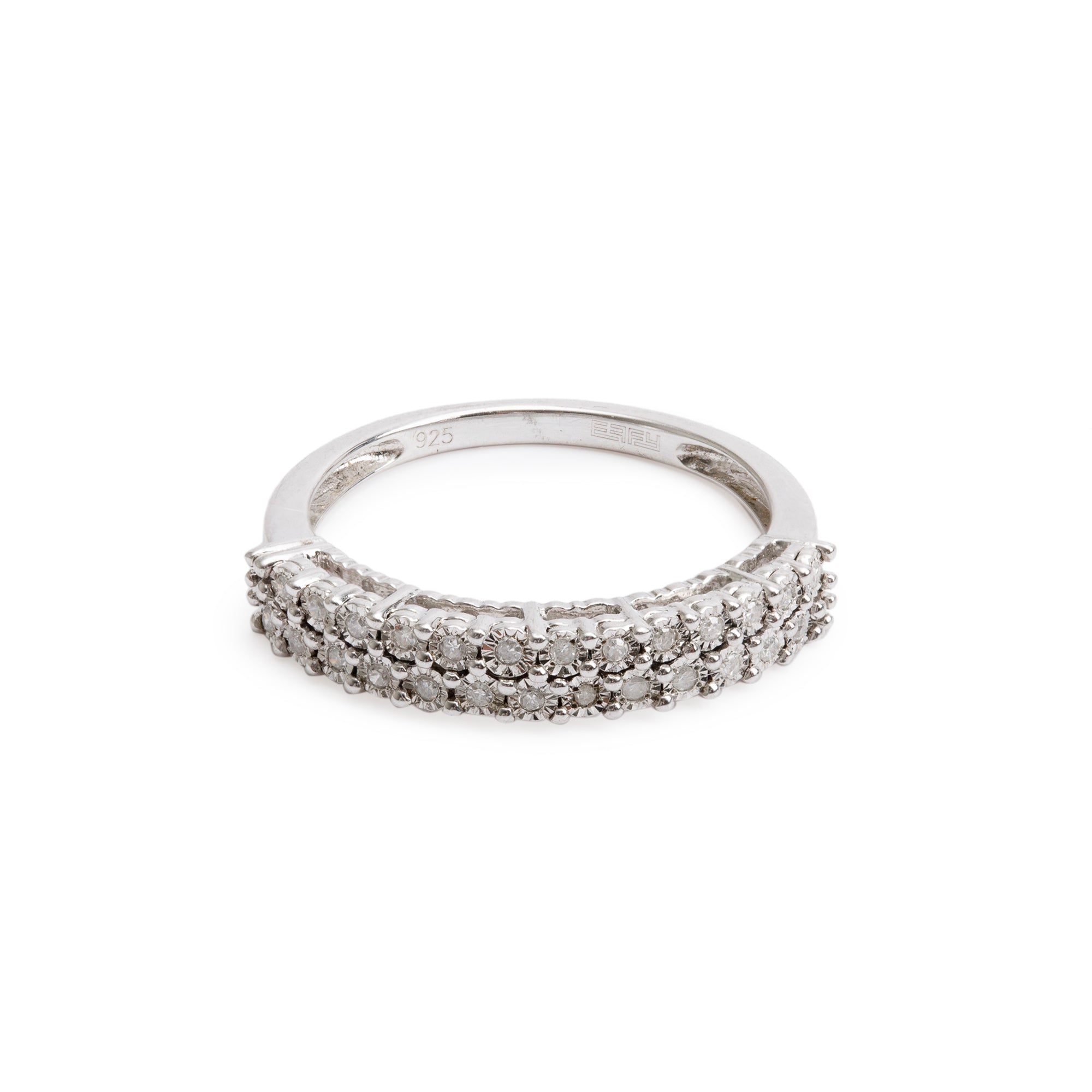 Effy Sterling Silver Diamond Band Ring, Size 7