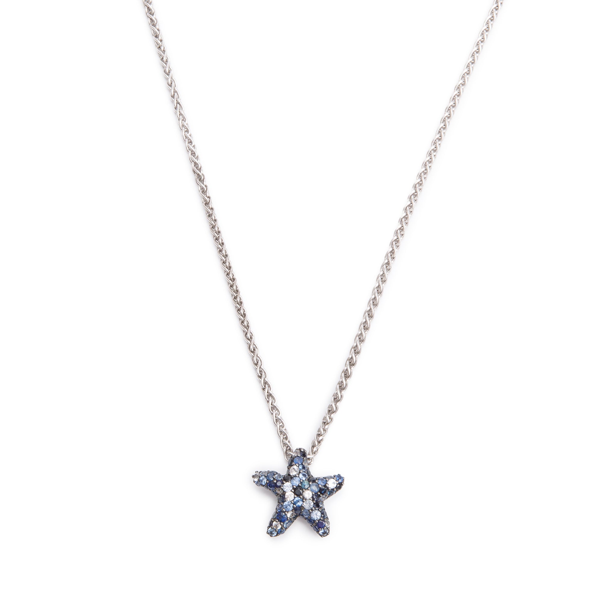 Effy Sterling Silver Sapphire Star Pendant Necklace w/ Box