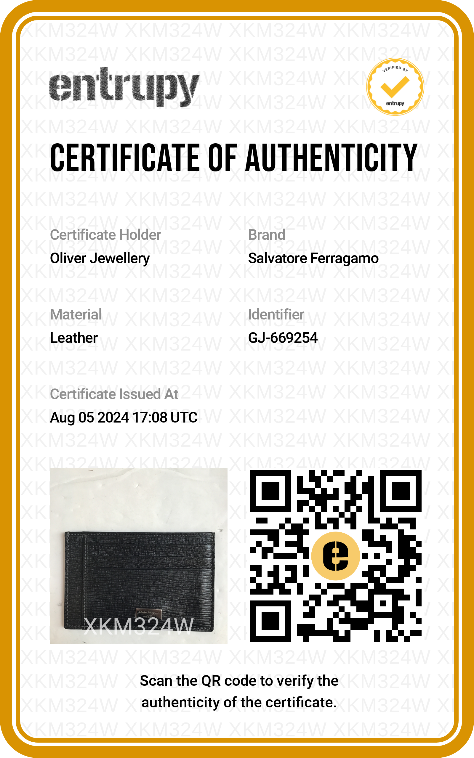 Ferragamo Black Calfskin Leather Revival Card Holder